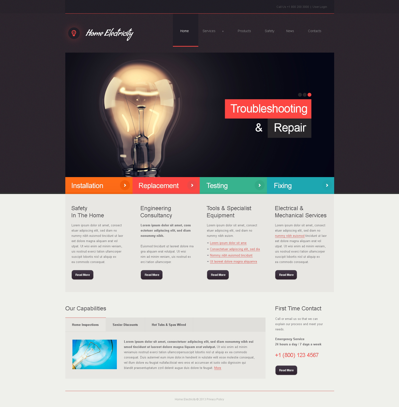 Home Electricity Company Joomla Template