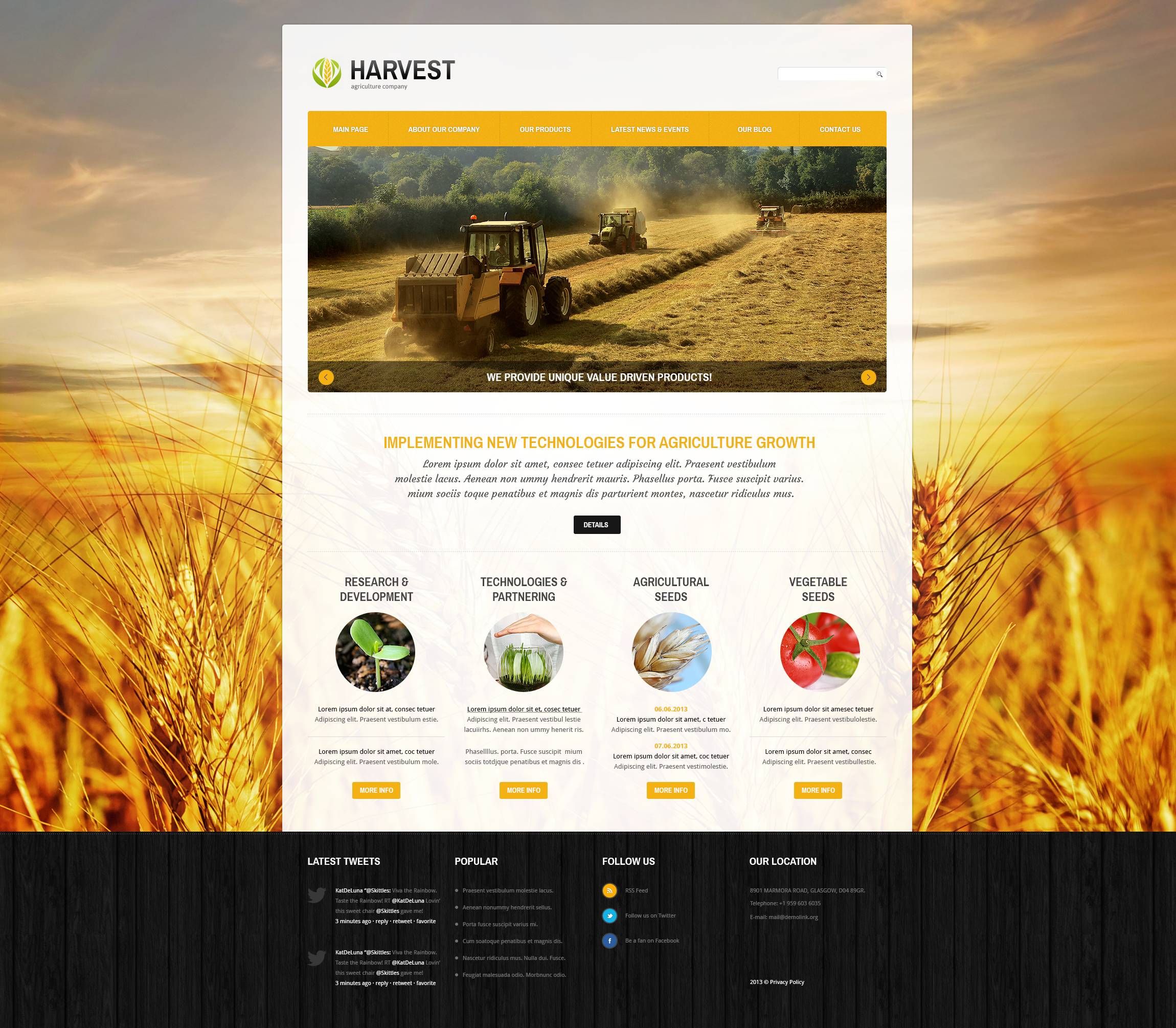 Agriculture Responsive Joomla Template