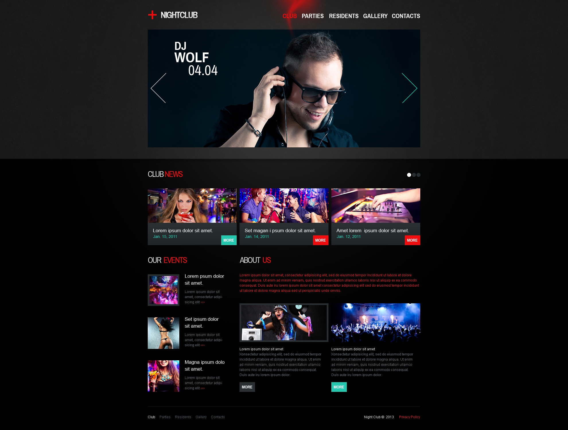 Night Club Responsive Website Template