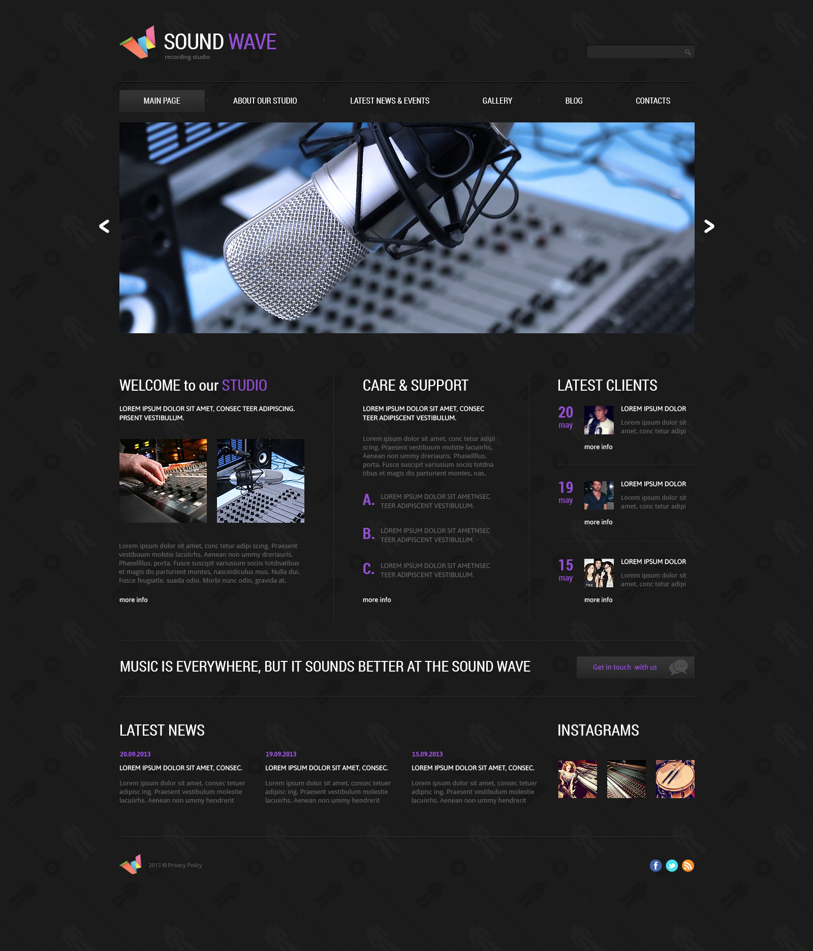 Recording Studio Responsive Joomla Template