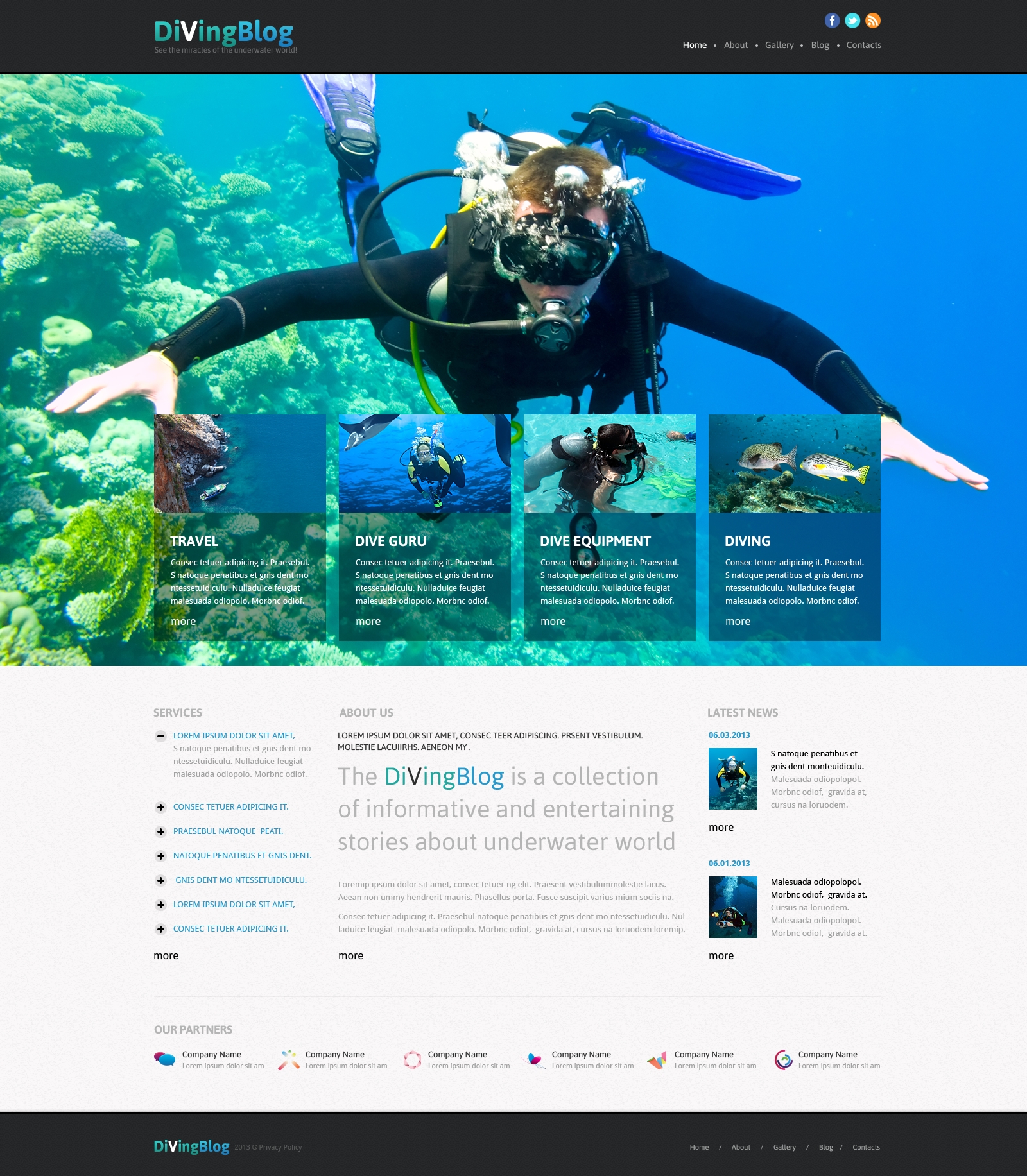 Diving Responsive Joomla Template