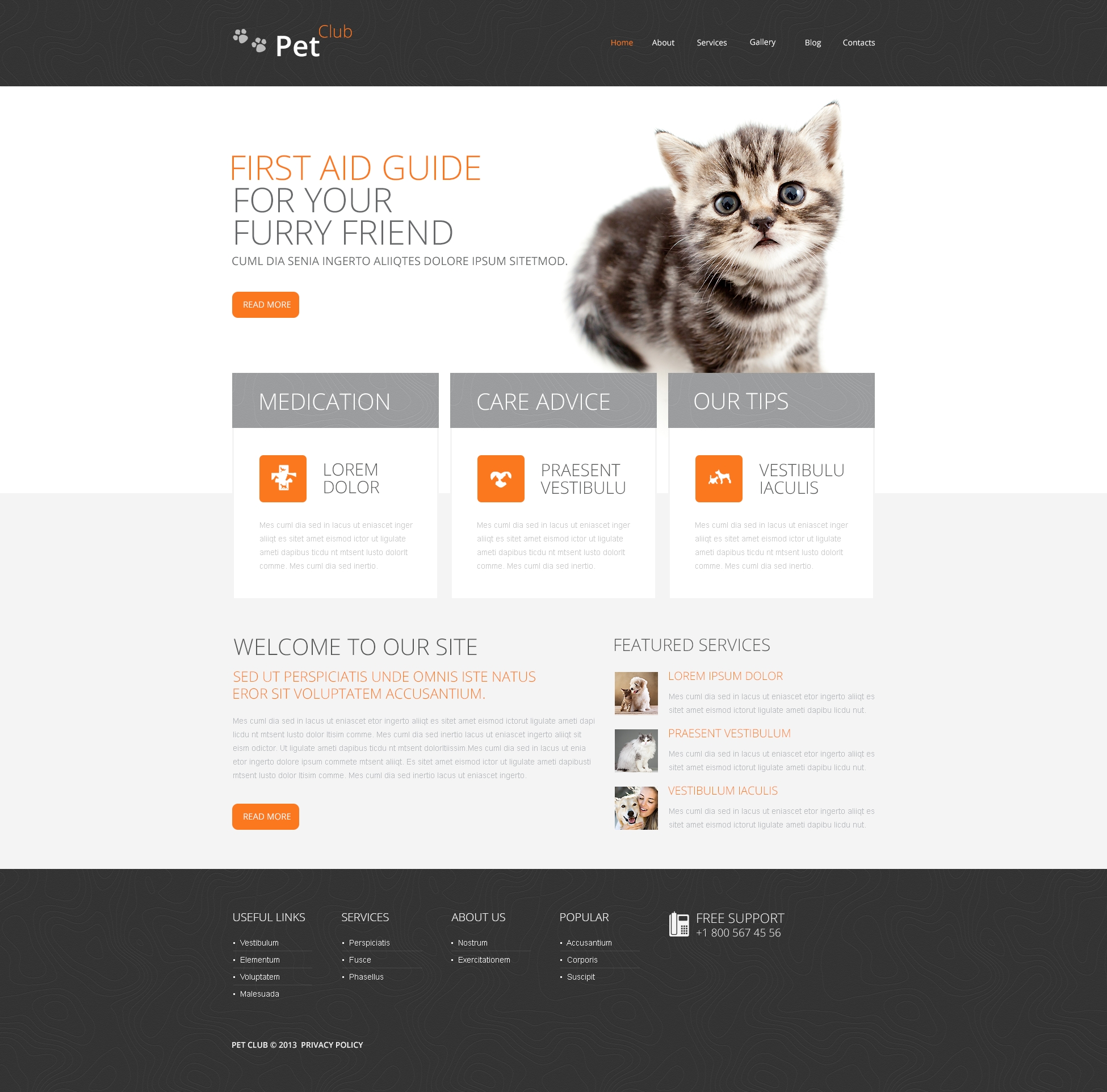 Pet Club Drupal Template