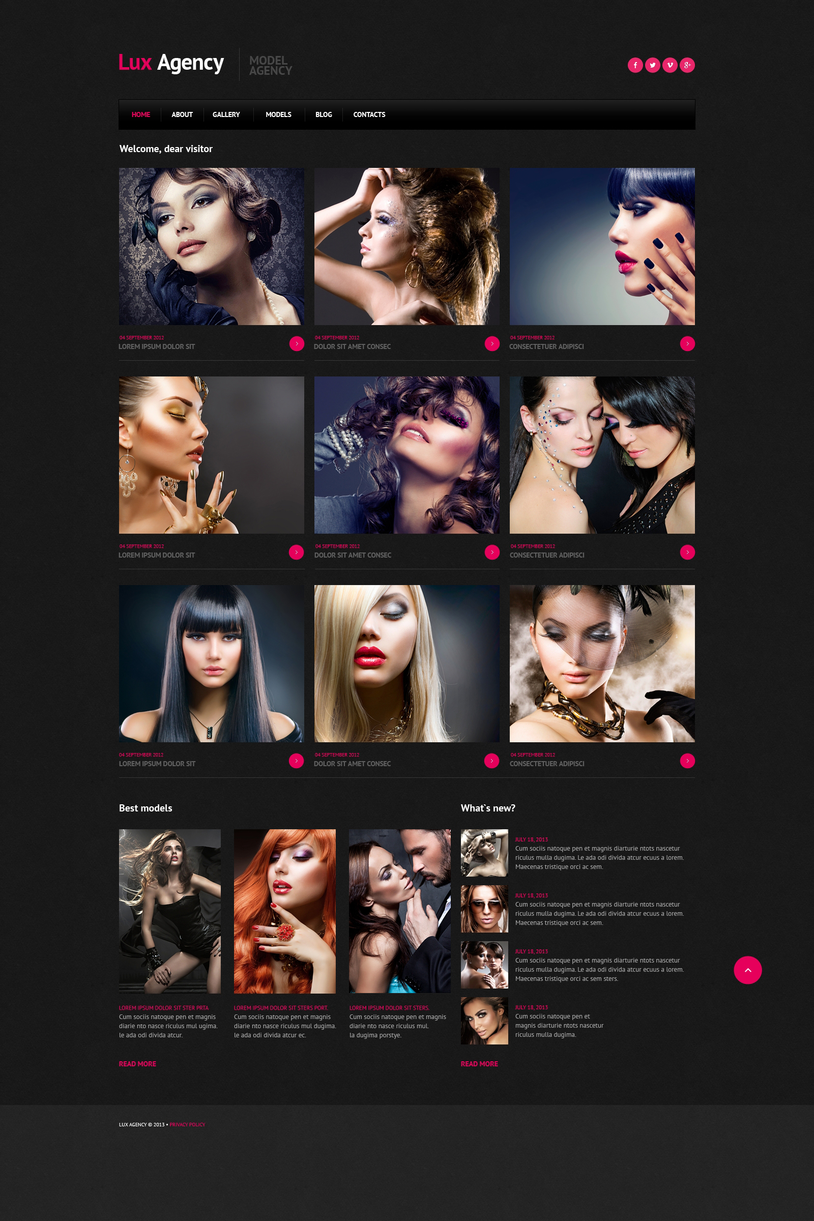 Model Agency Responsive Joomla Template