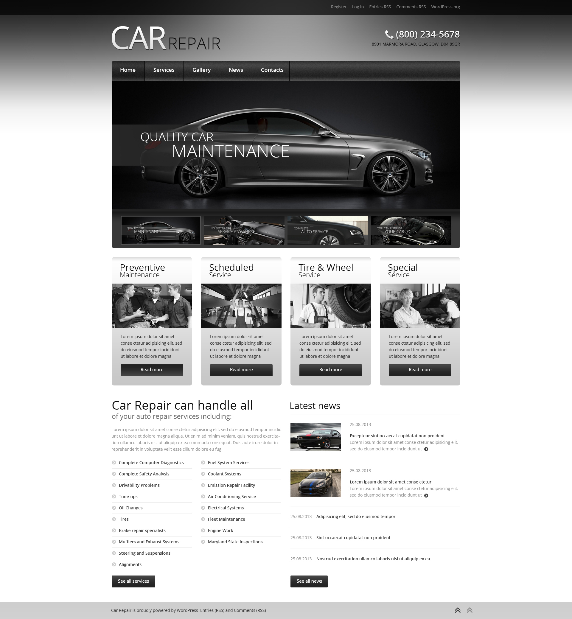 Car Retro Elegance WordPress Theme