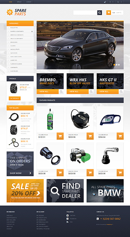 PrestaShop Main Page Screenshot