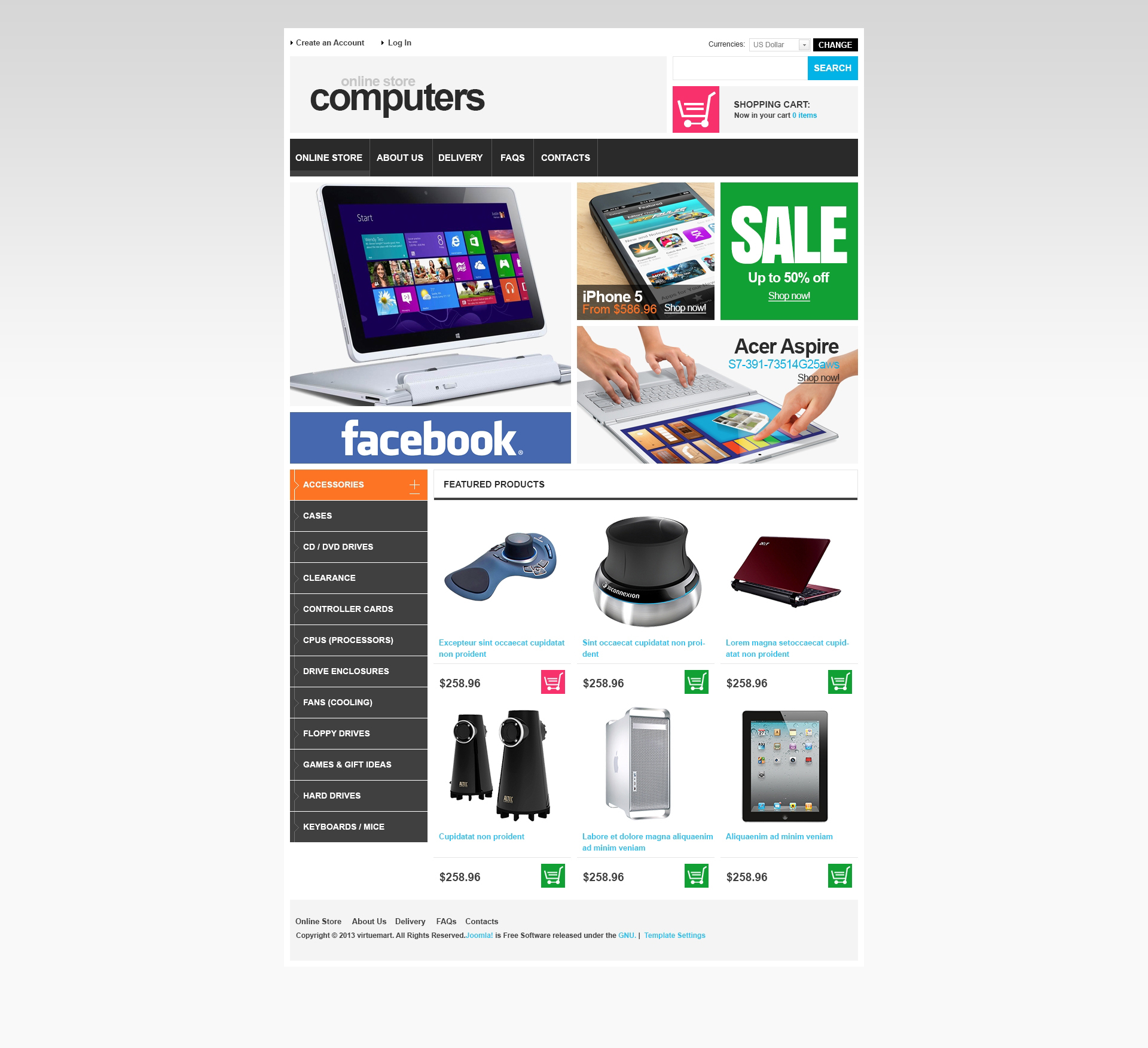 Computers and Components VirtueMart Template