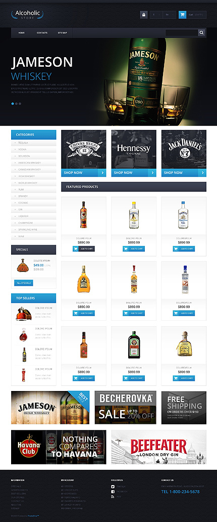 PrestaShop Main Page Screenshot