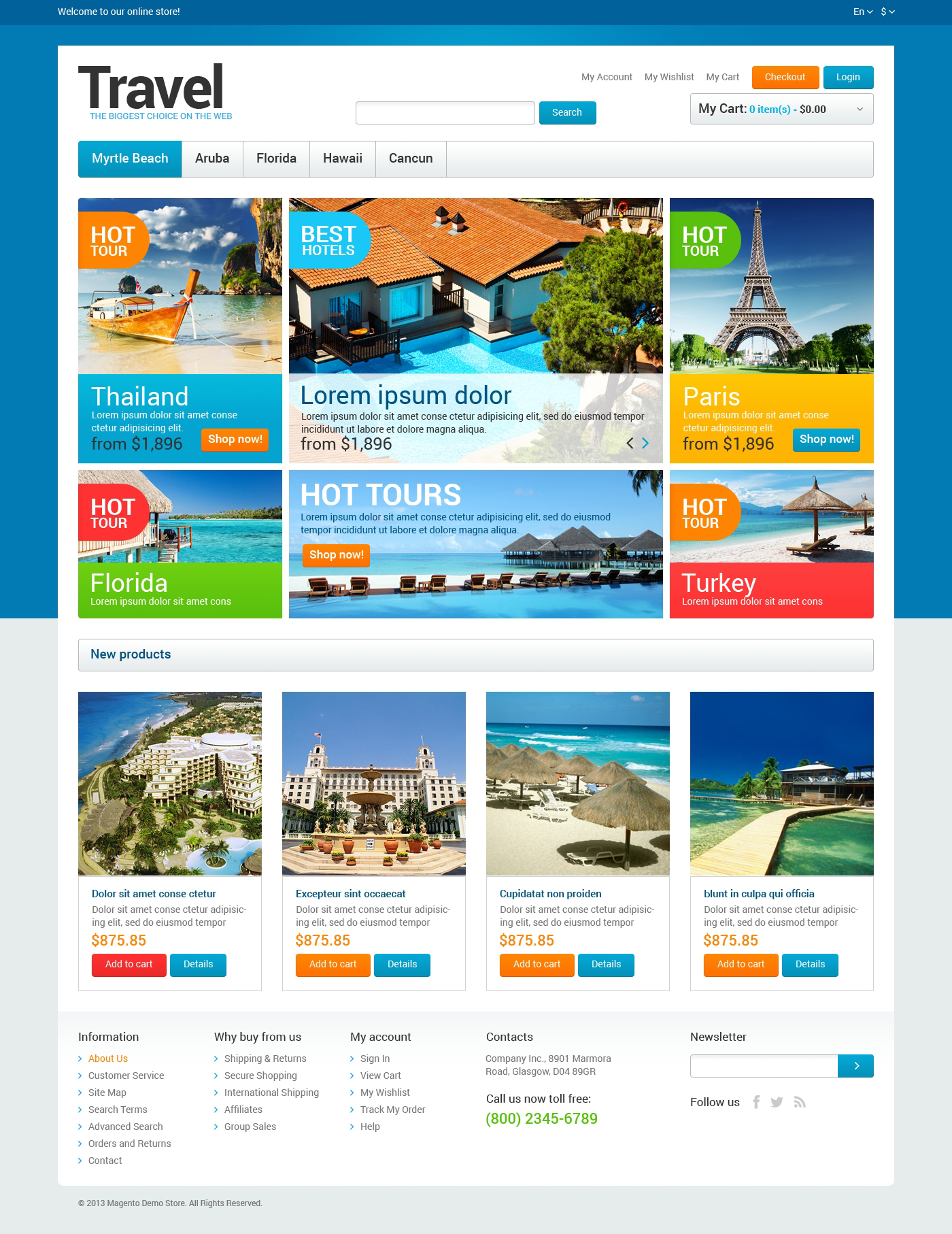 Travel Agency Store Magento Theme  ProperHost