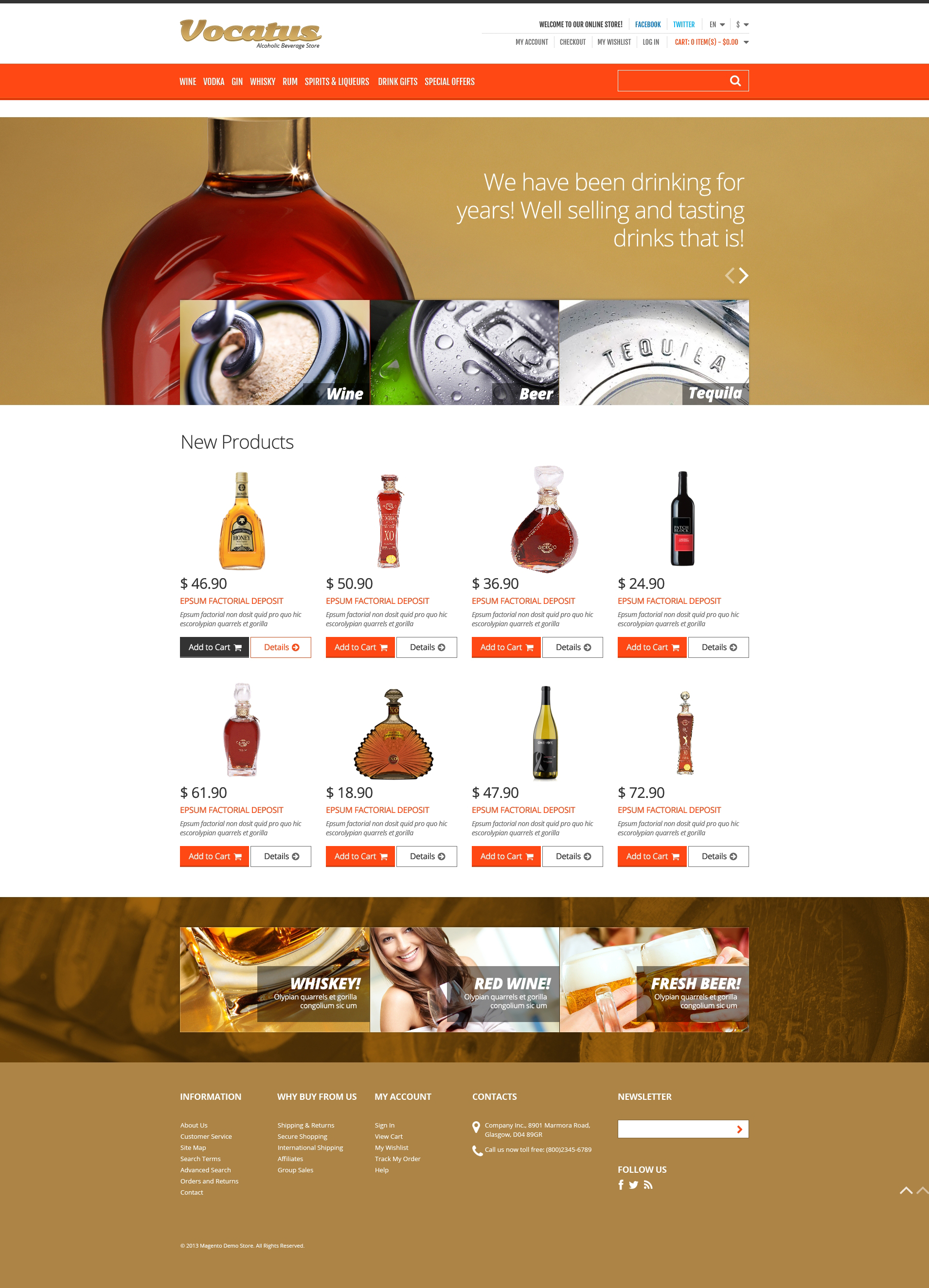 Alcohol for Your Party Magento Theme