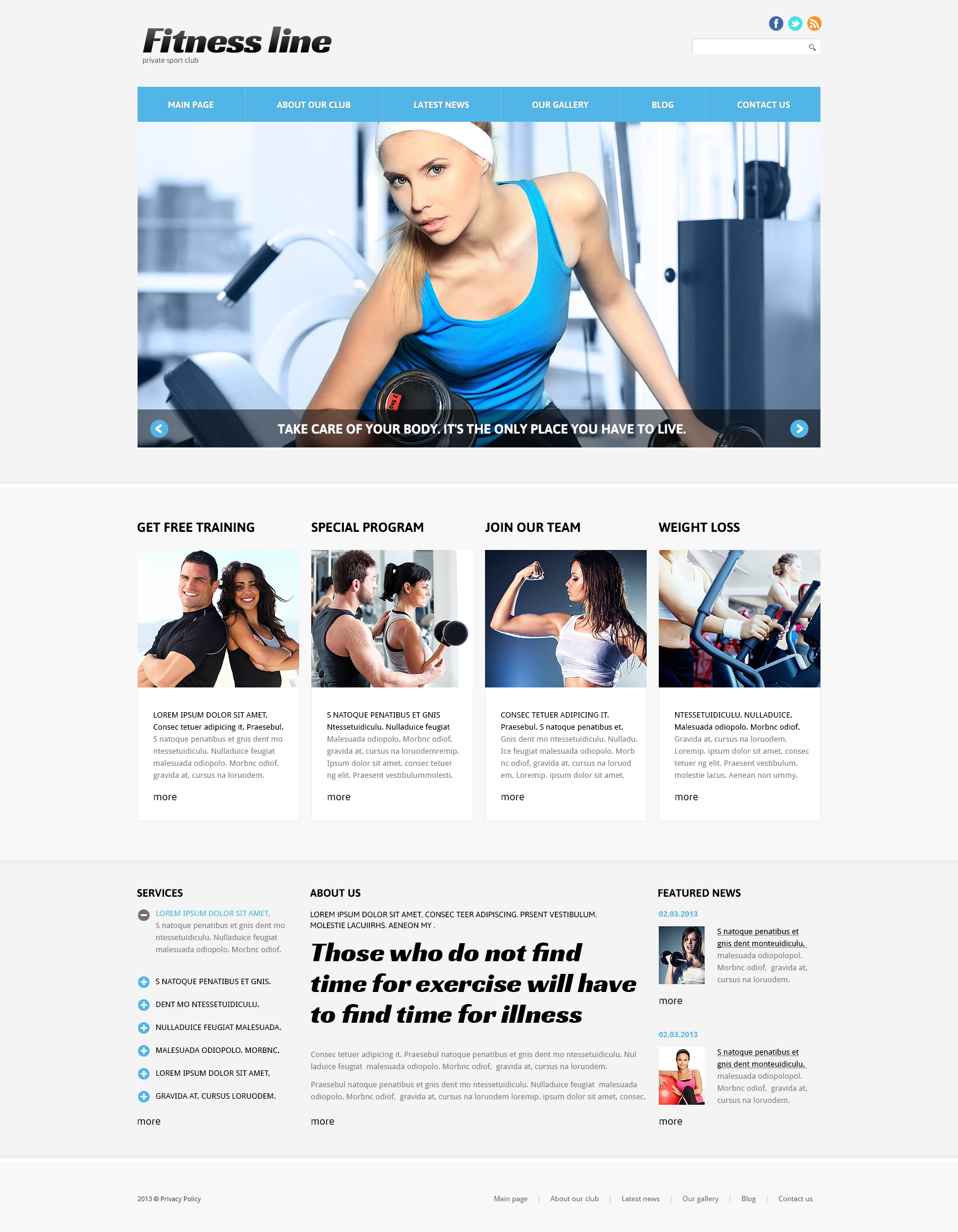 Fitness Club for Profit Joomla Template