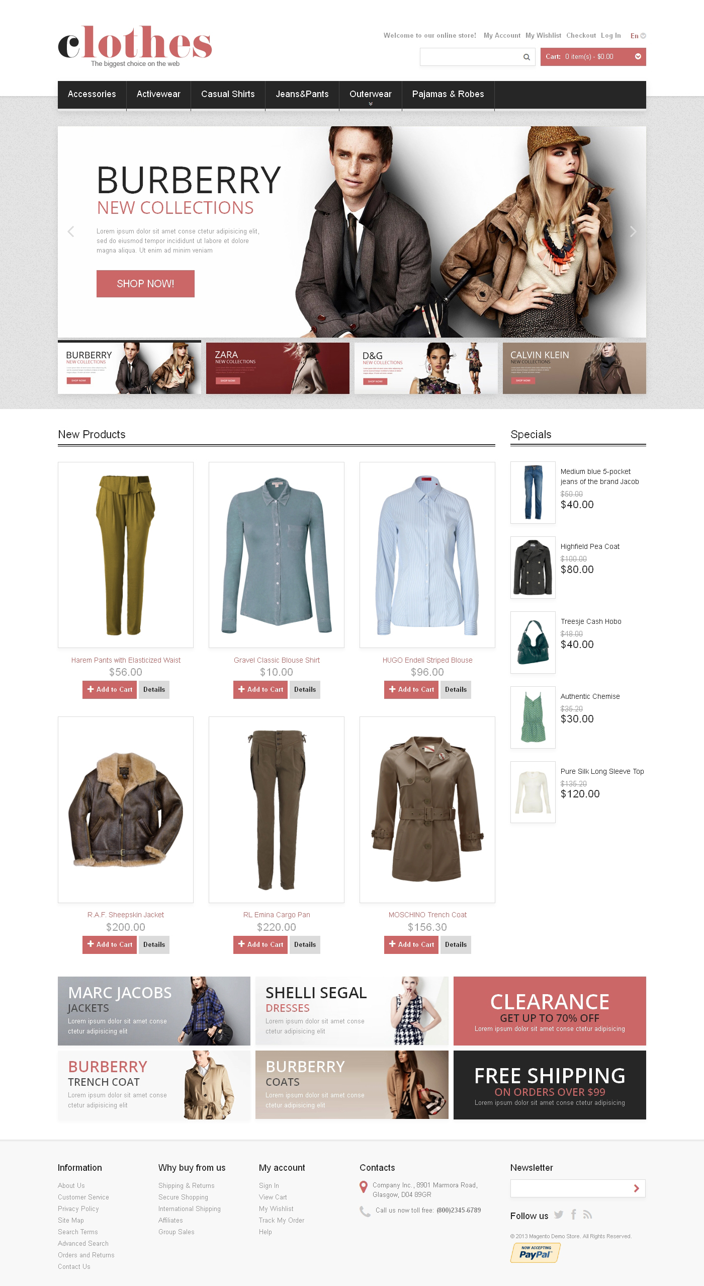 Clothes for Any Weather Magento Theme