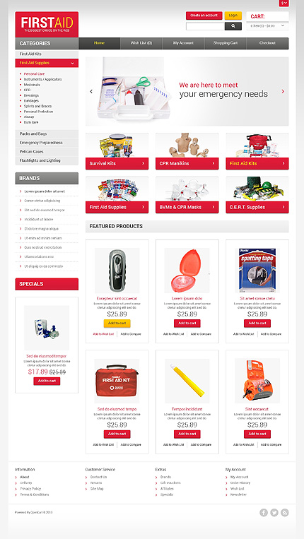 OpenCart Main Page