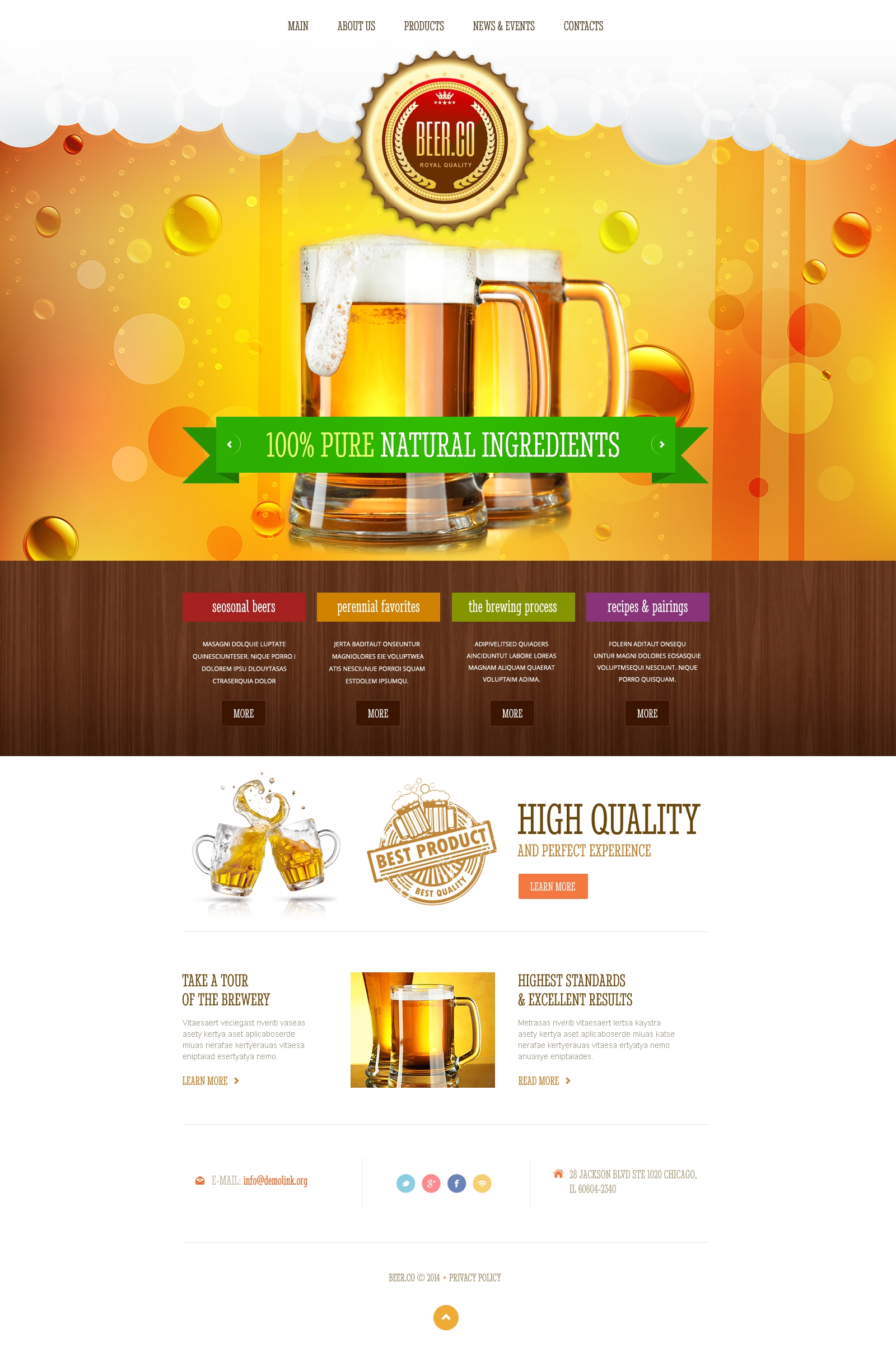 Brewery Responsive Website Template