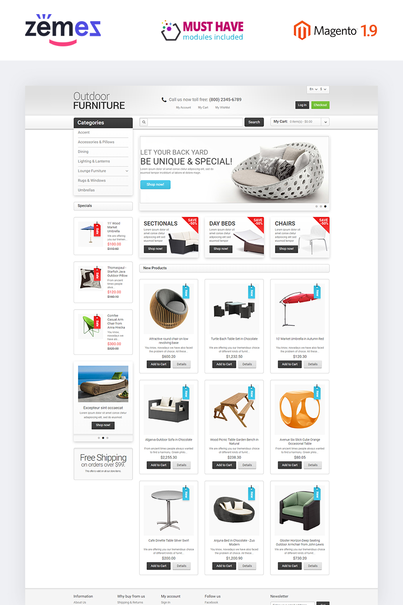 Furniture for Your Garden Magento Theme