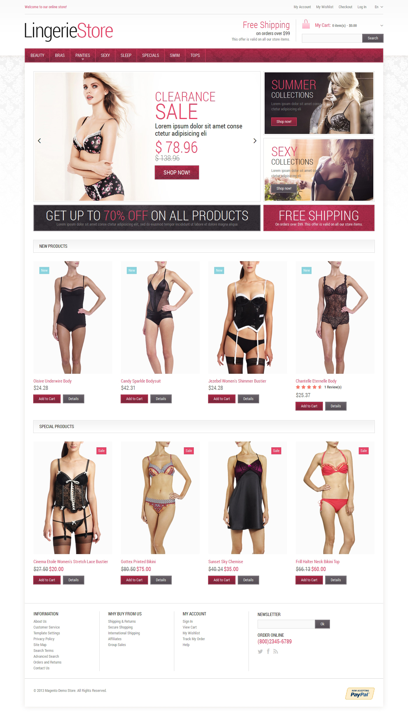 Fancy Lingerie Magento Theme