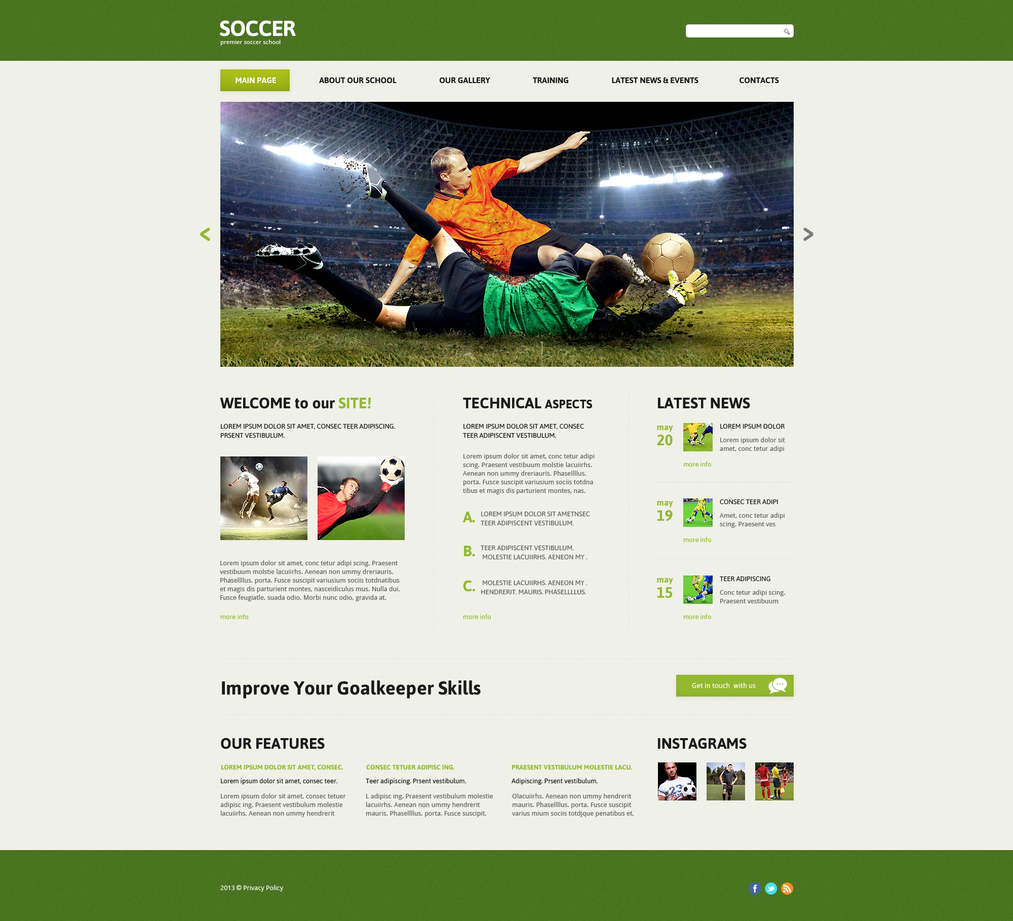 Soccer Responsive Joomla Template