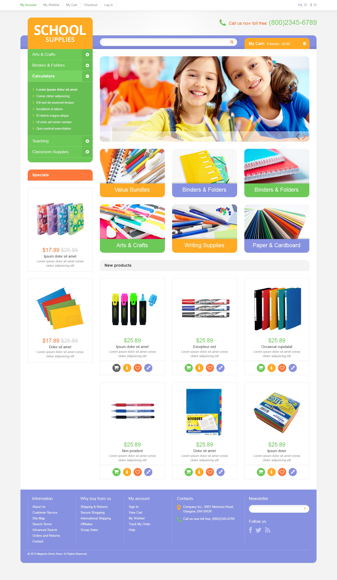 Educational  School Supplies Magento Theme