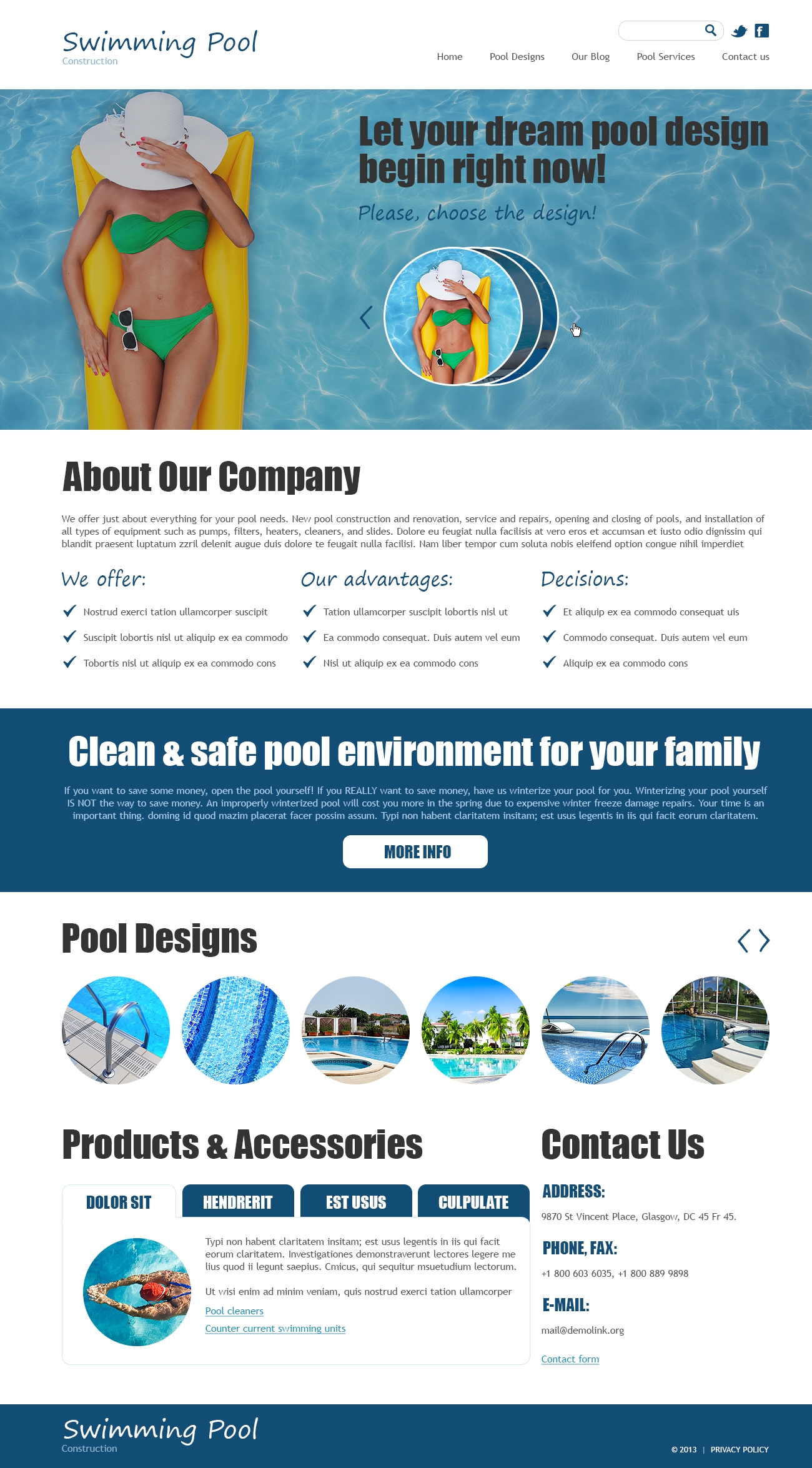 Swimming Pool Joomla Template