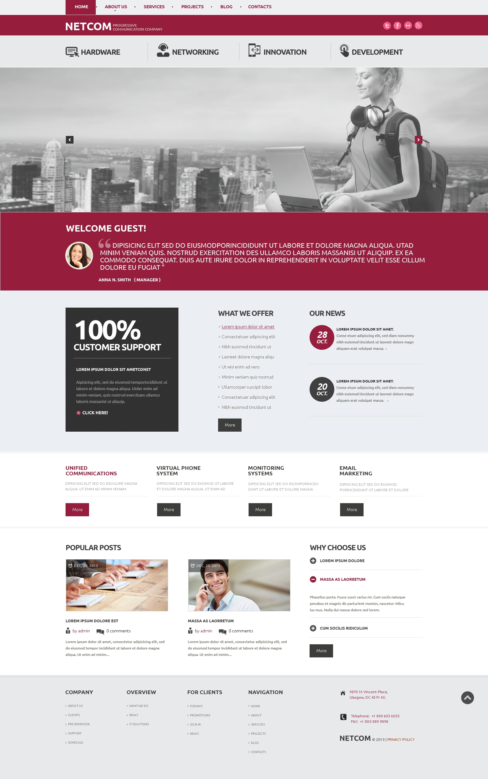 Communication Company WordPress Theme