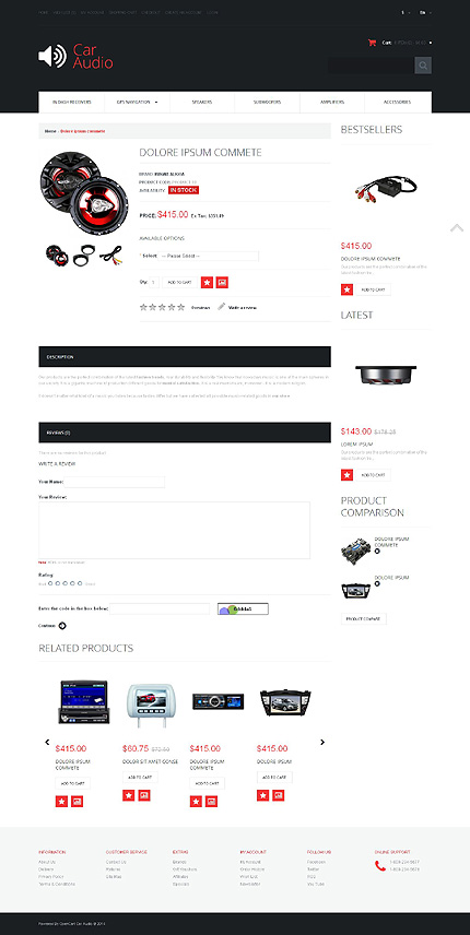 OpenCart Product Page