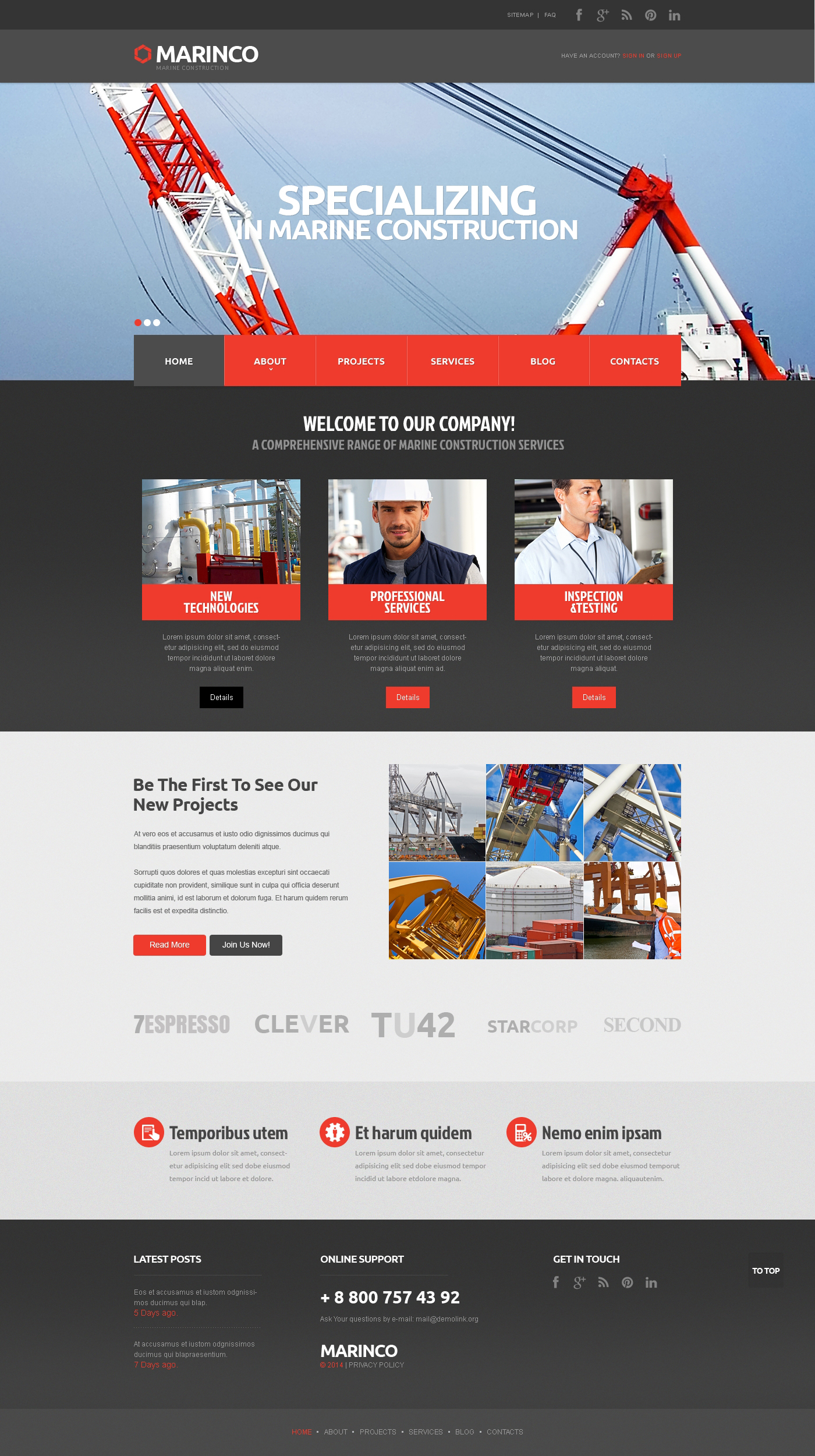 Industrial Responsive Website Template