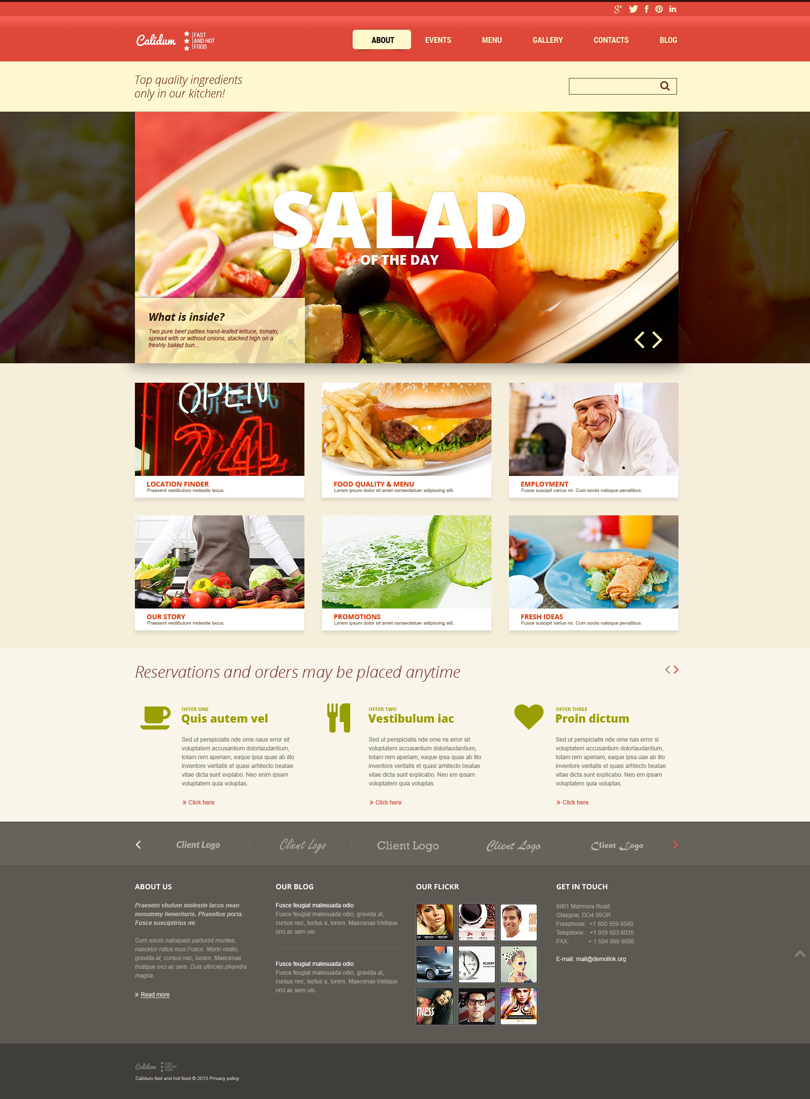 Fast Food Restaurant Responsive Joomla Template