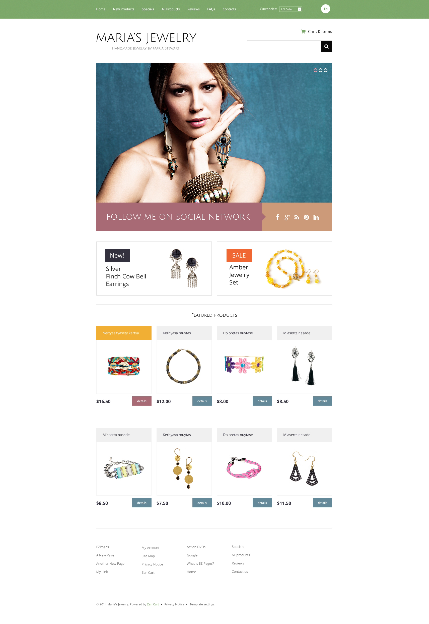 Handmade Jewelry ZenCart Template