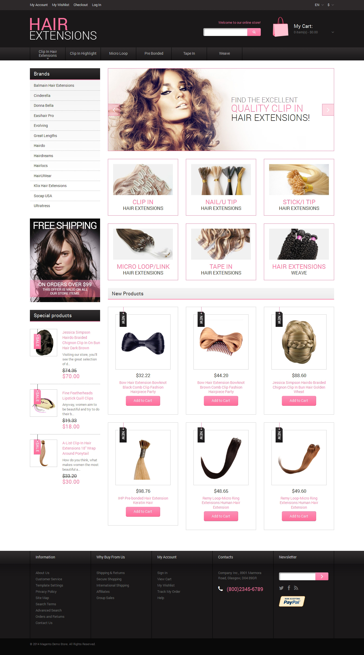 Natural Hair Extensions Magento Theme