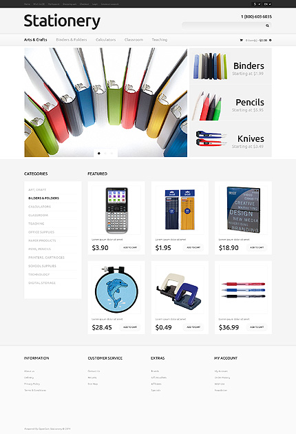 OpenCart Main Page