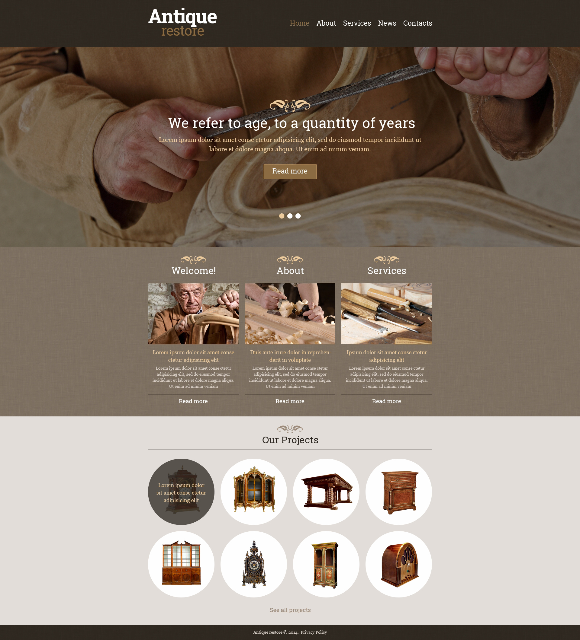 Antique Store Responsive Website Template