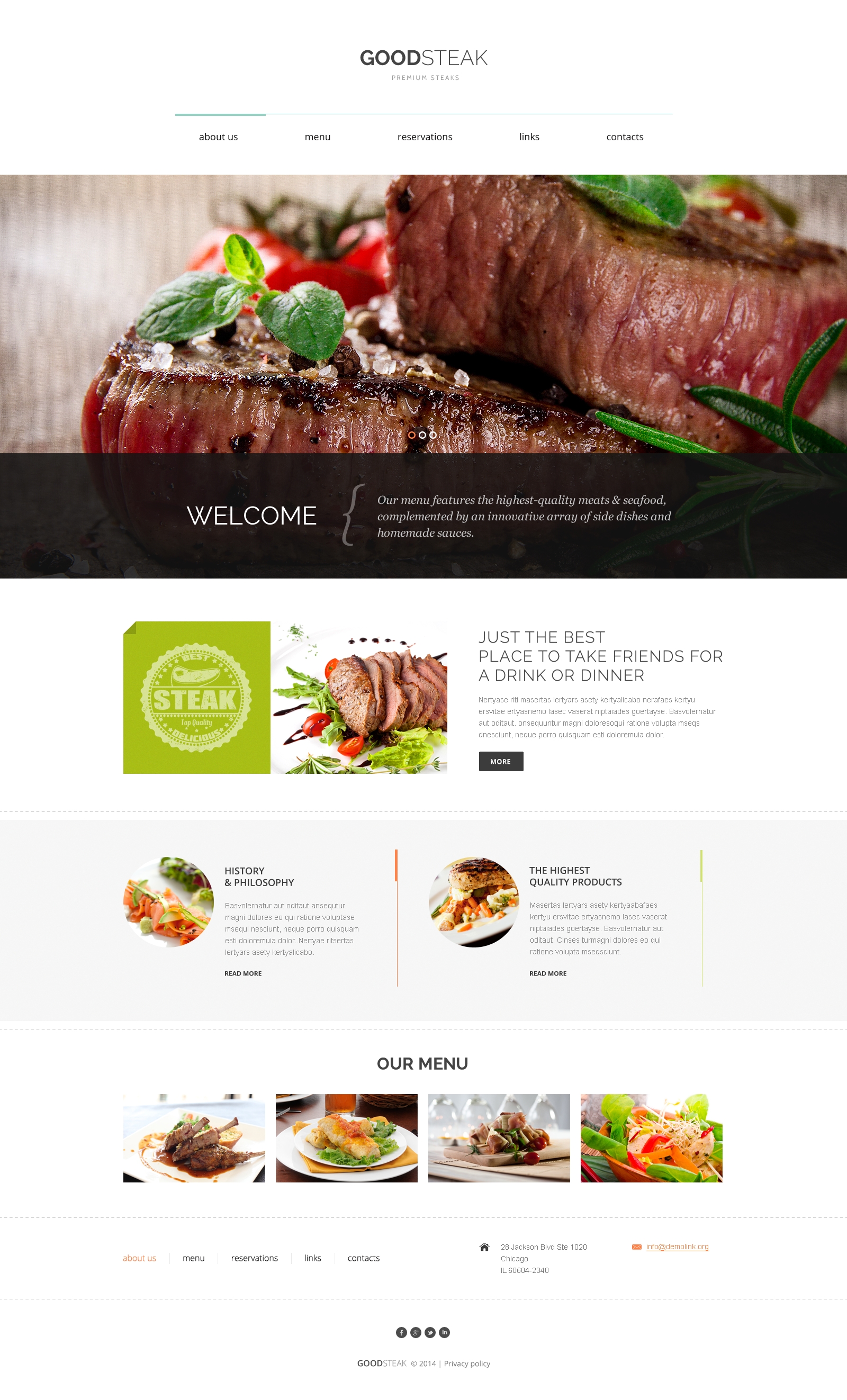 Steak Club Drupal Template