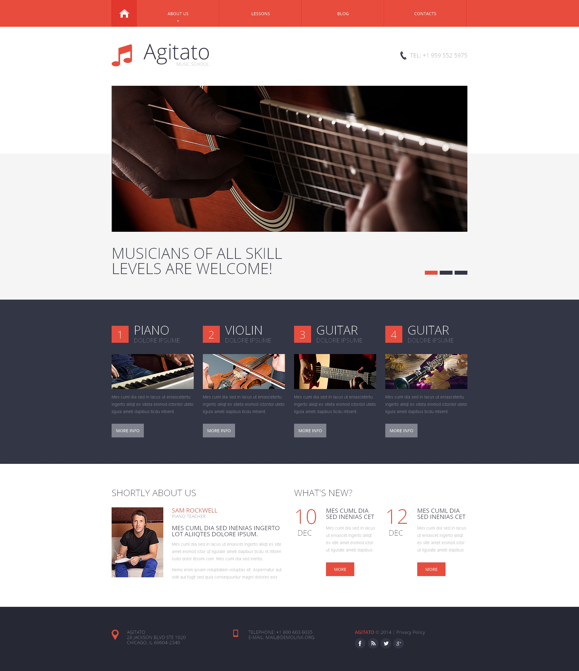 bootstrap templates responsive music