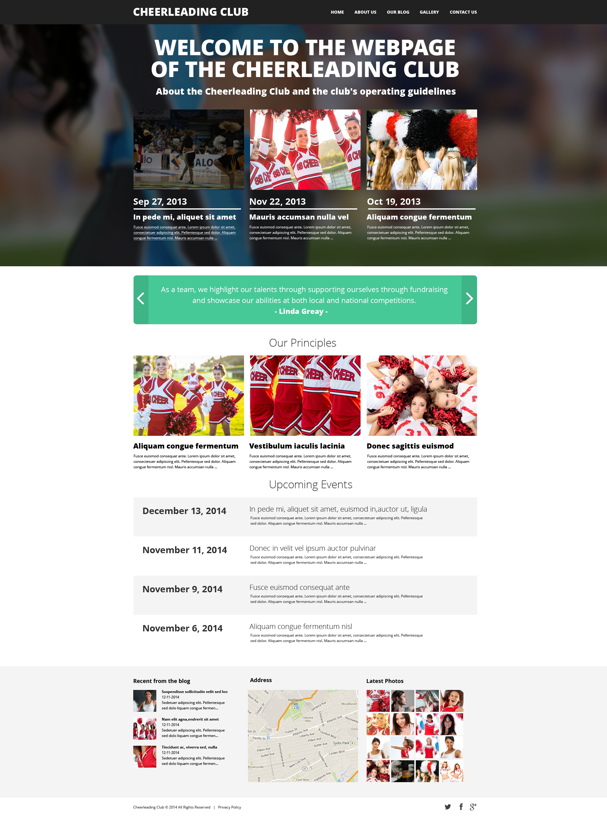 Cheerleading Club Drupal Template