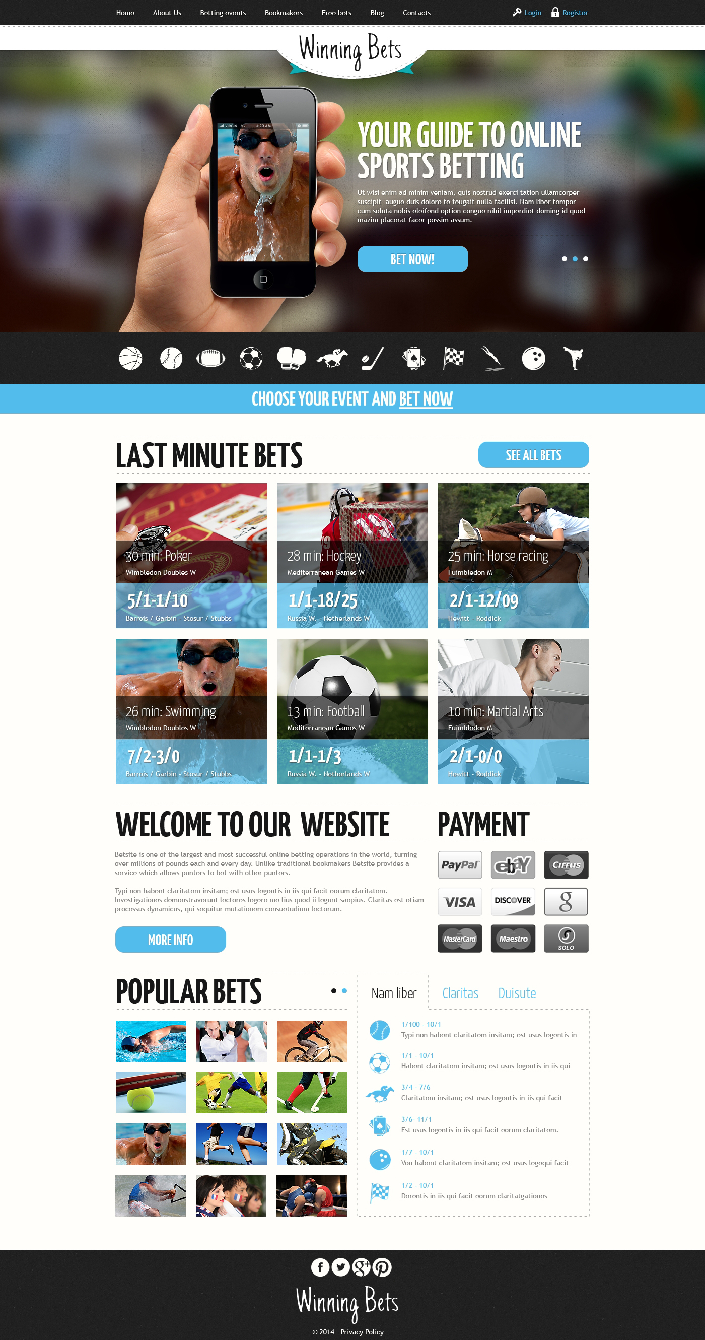 Online Betting Responsive Website Template