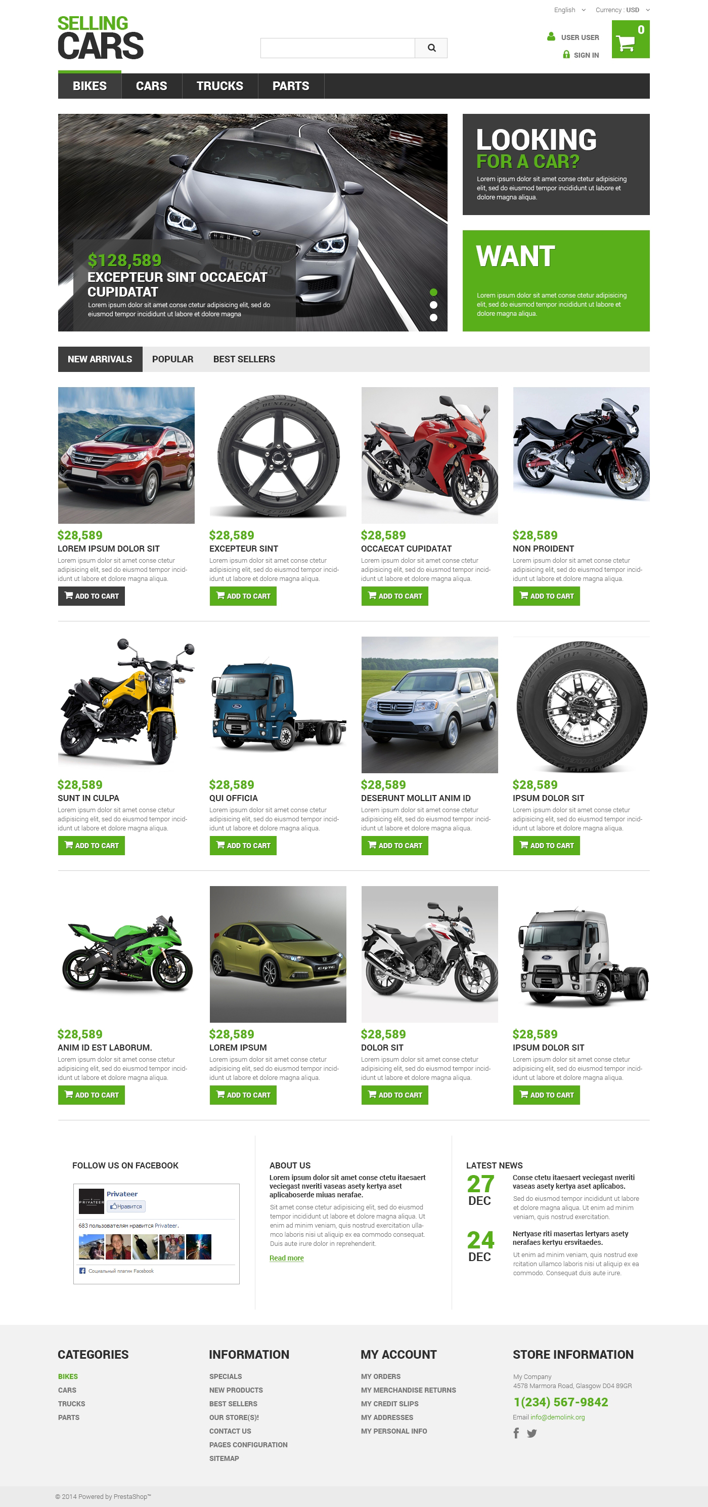 Selling Cars PrestaShop Theme