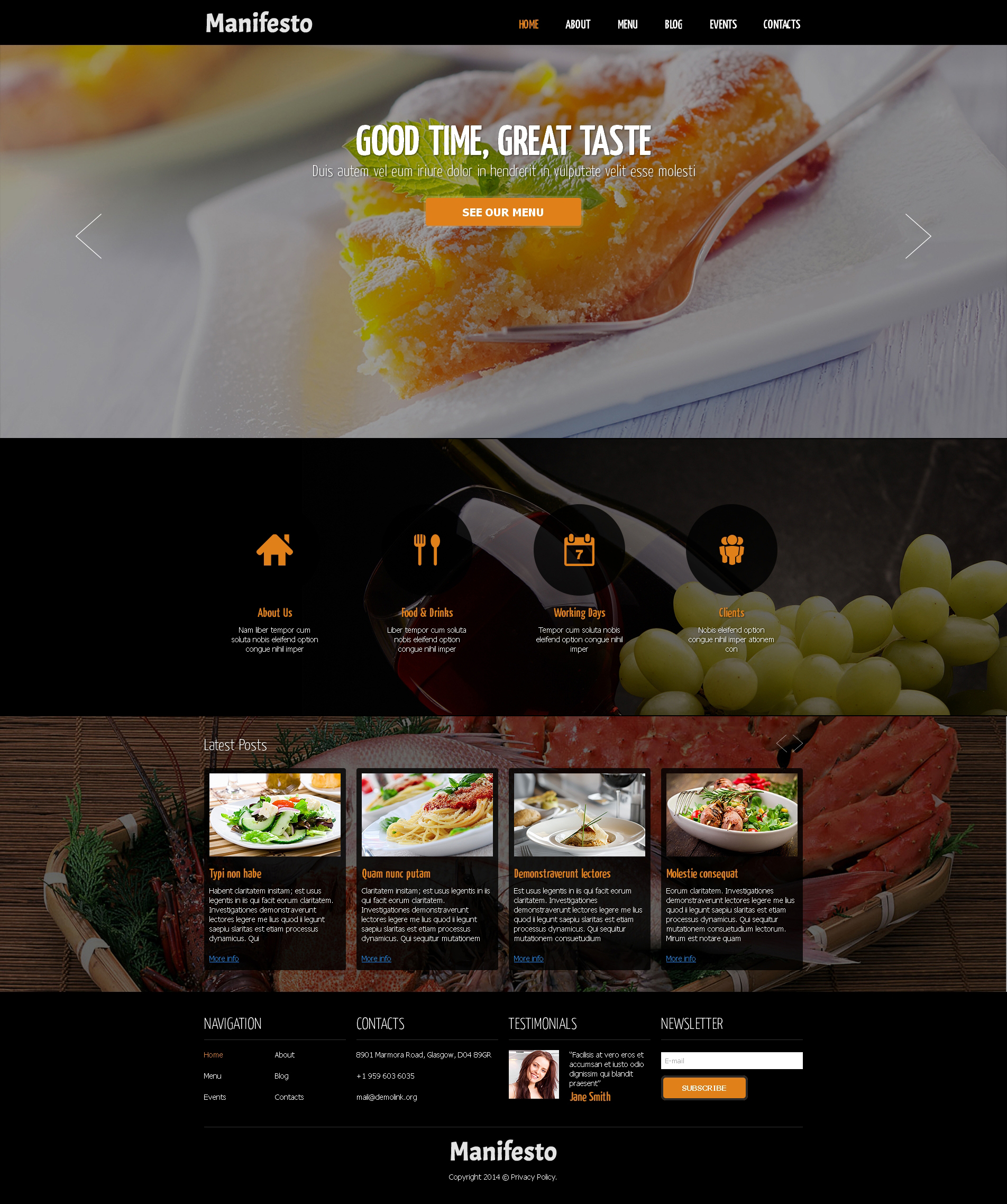 Cafe and Restaurant Responsive Joomla Template