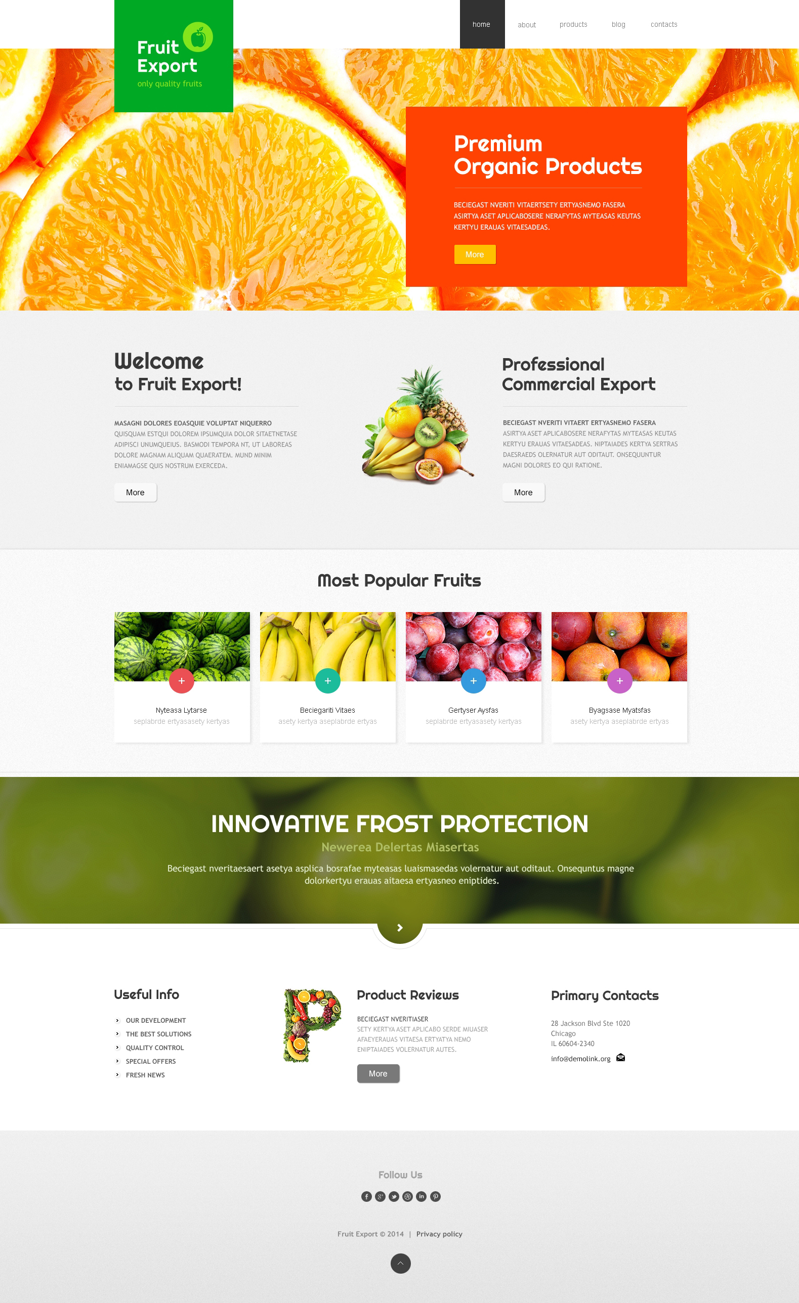 Fruit Export Joomla Template