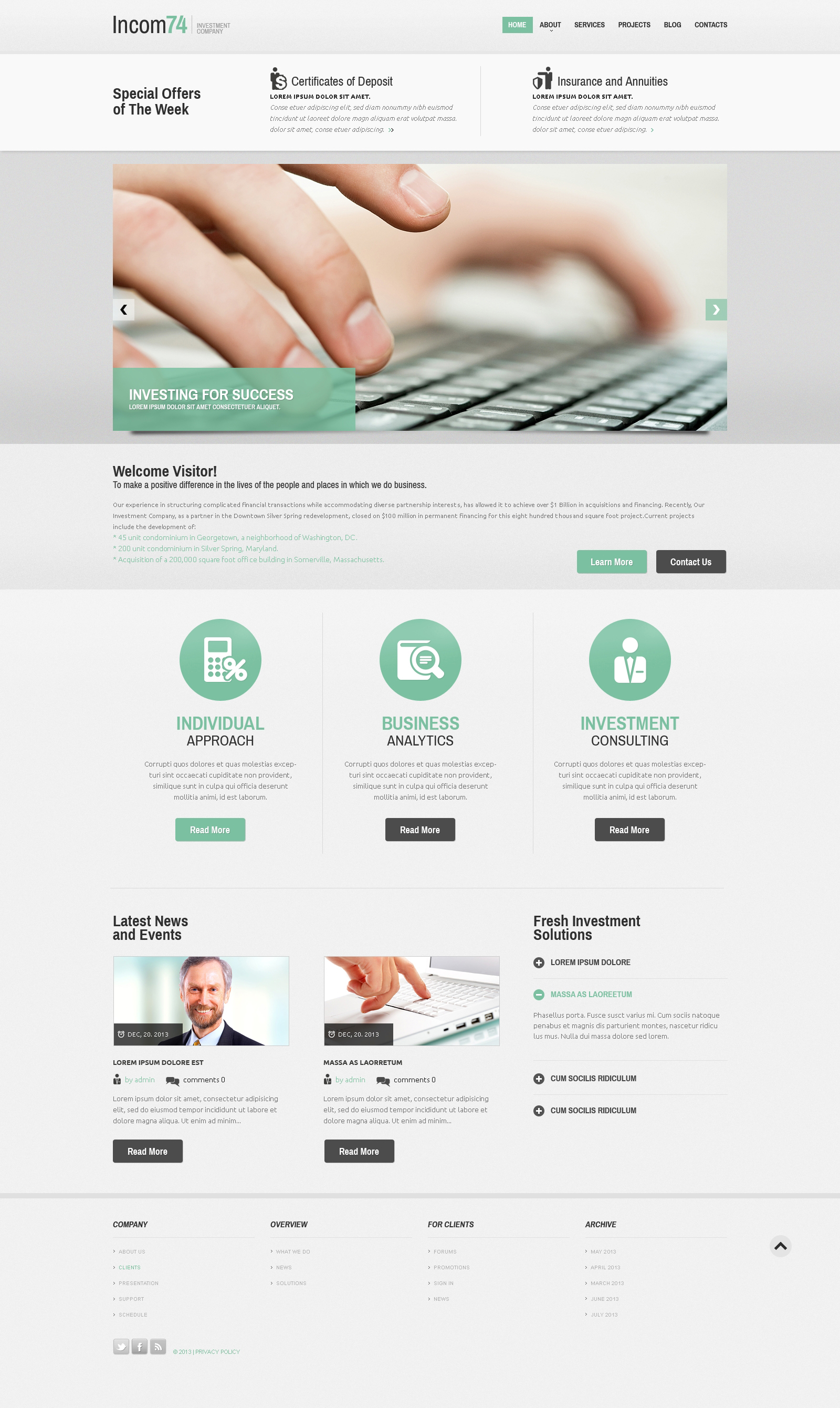 Investment Company Responsive Joomla Template