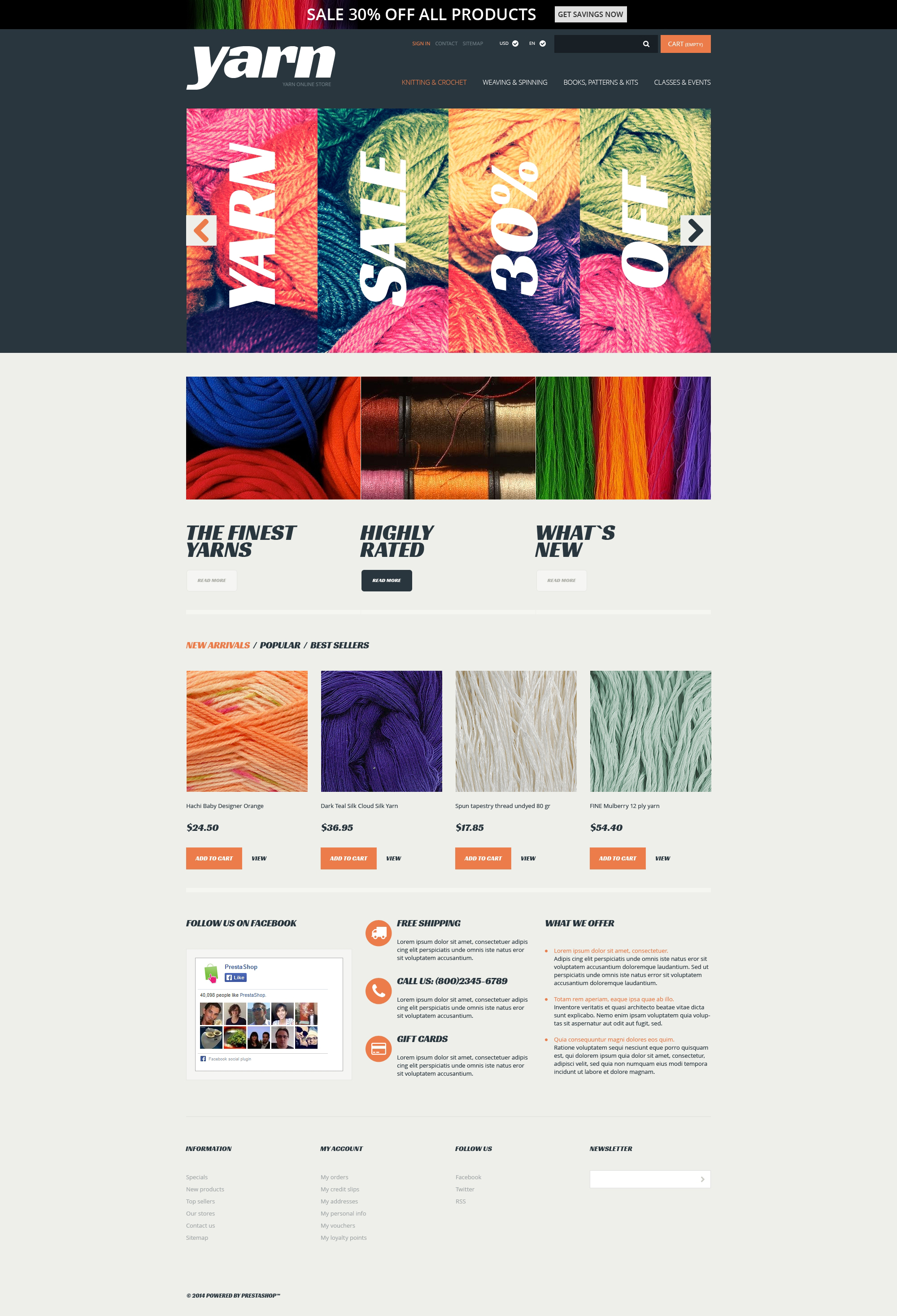 Knit  Crochet Supplies PrestaShop Theme