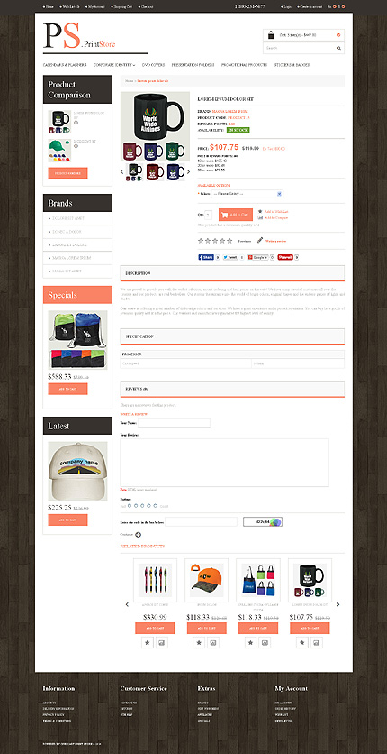 OpenCart Product Page