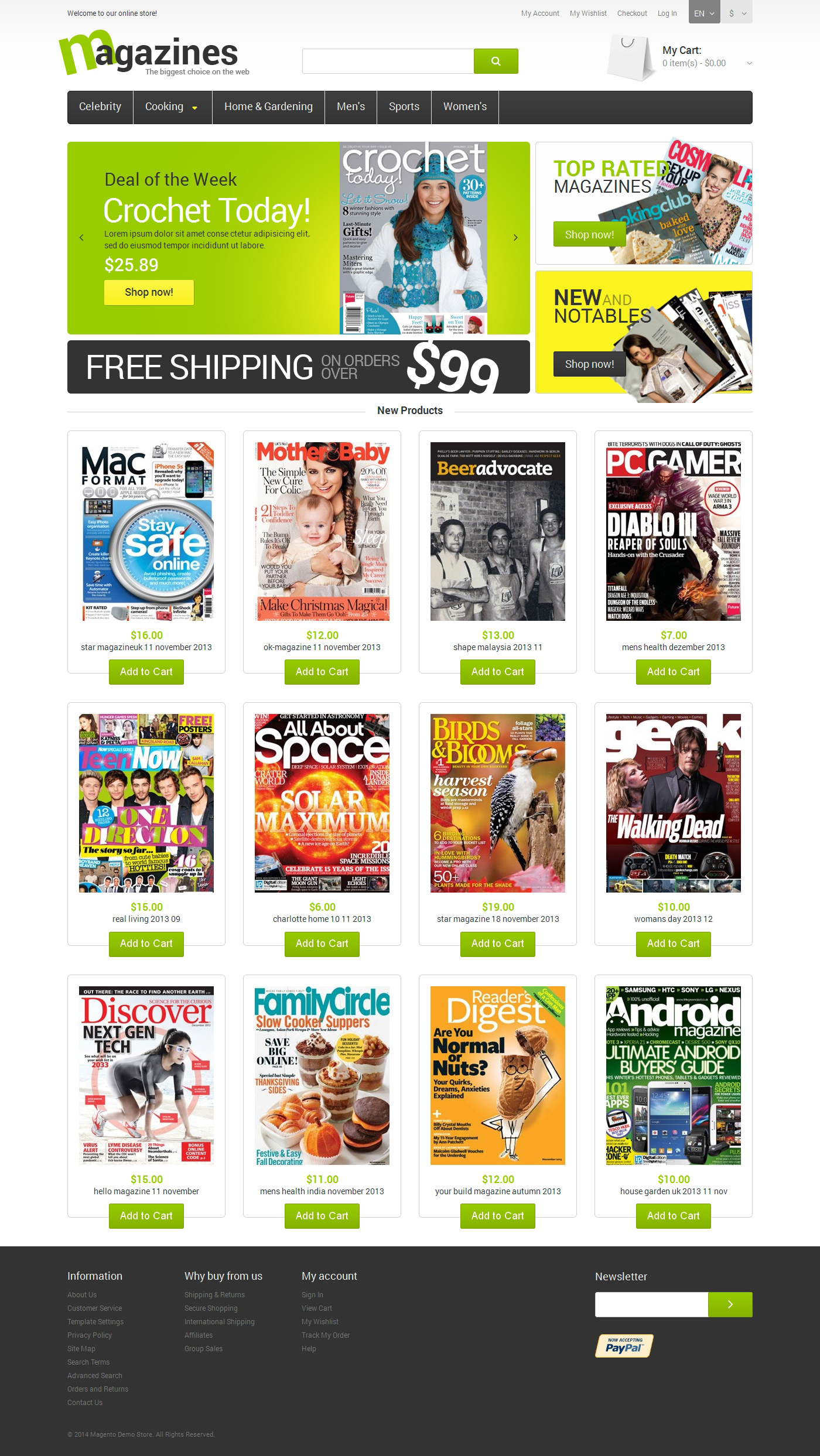 Glossy Magazines Magento Theme