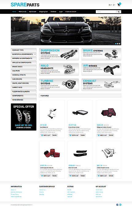 OpenCart Main Page