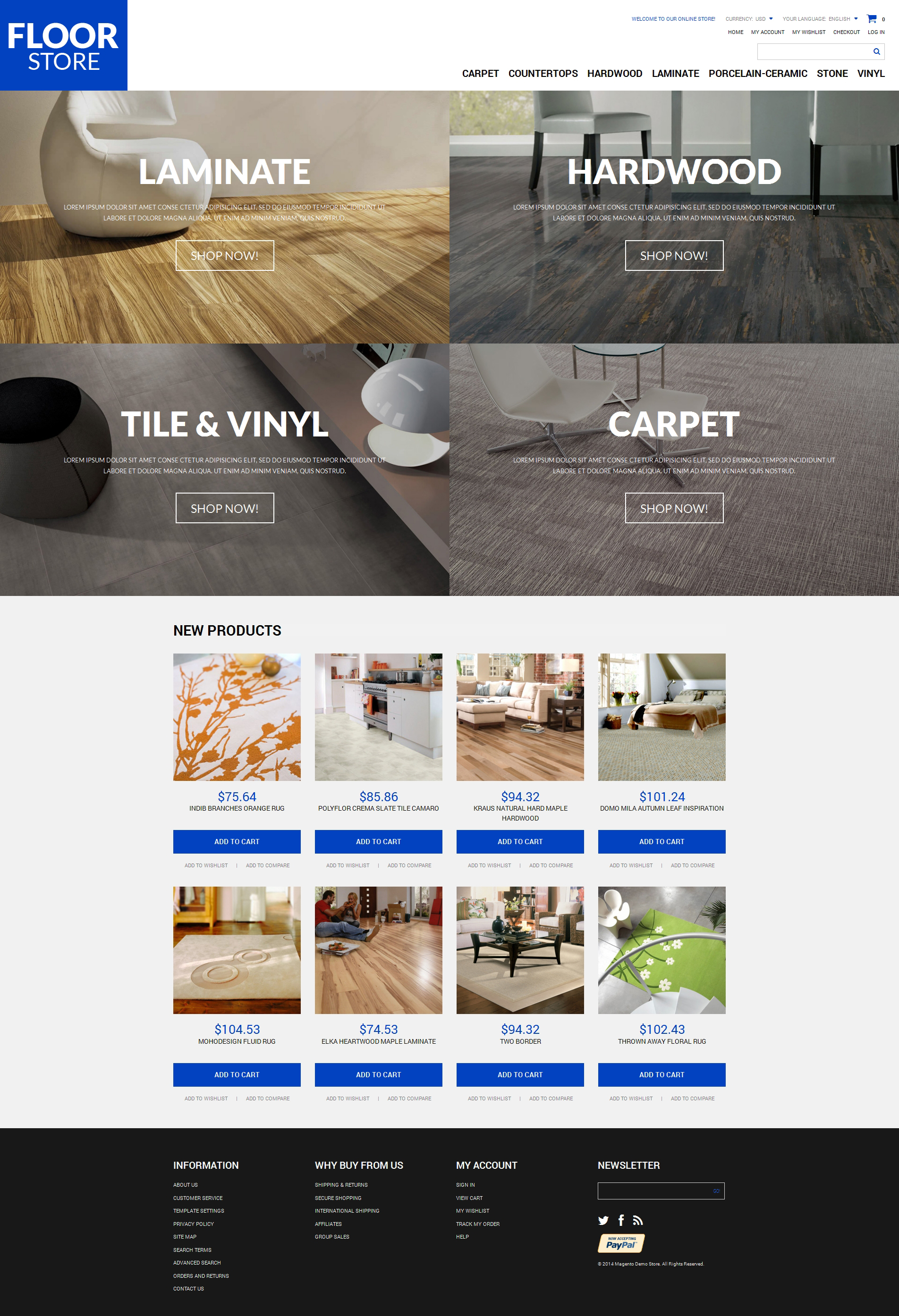 Floor Materials Store Magento Theme