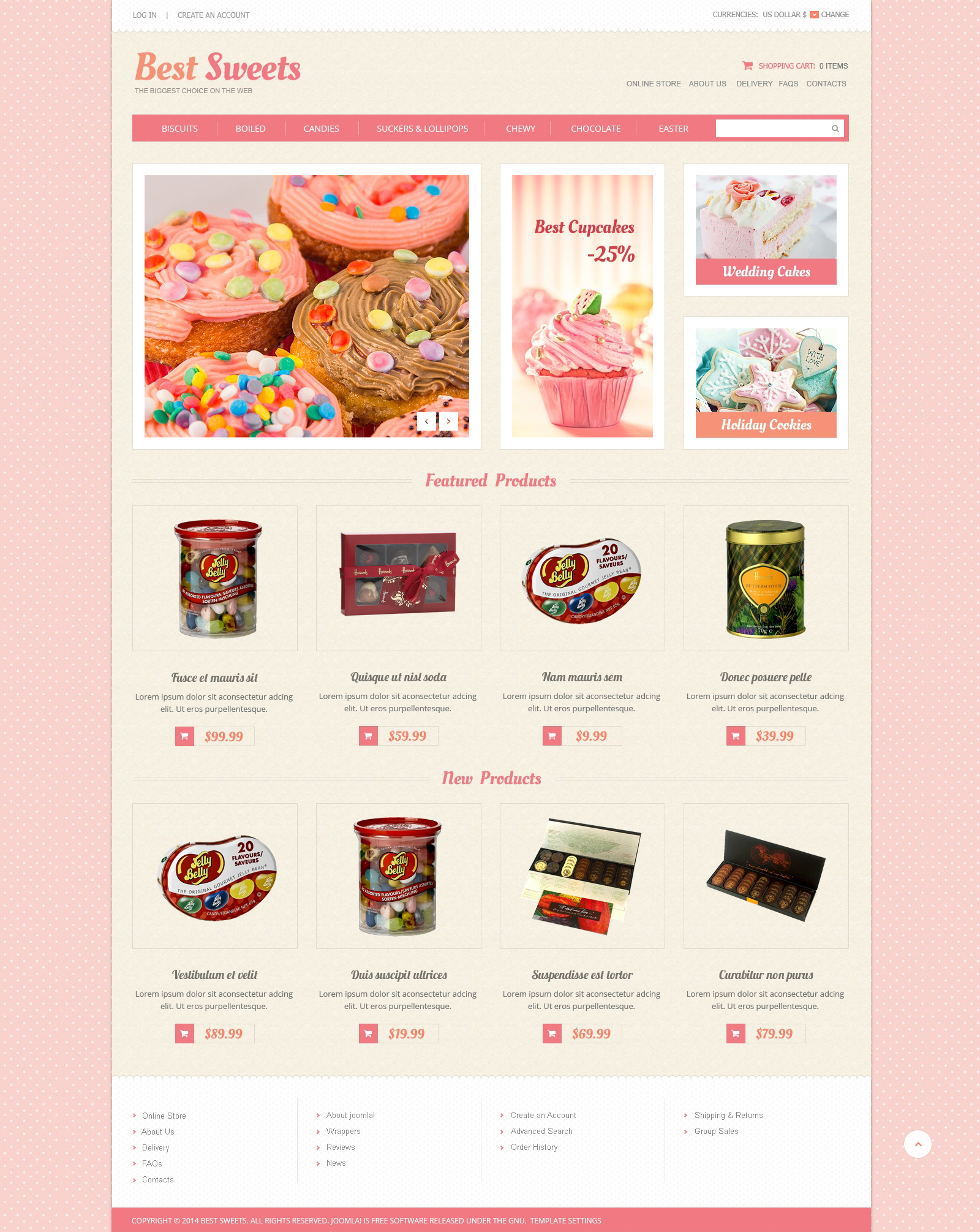 Sweets Store VirtueMart Template