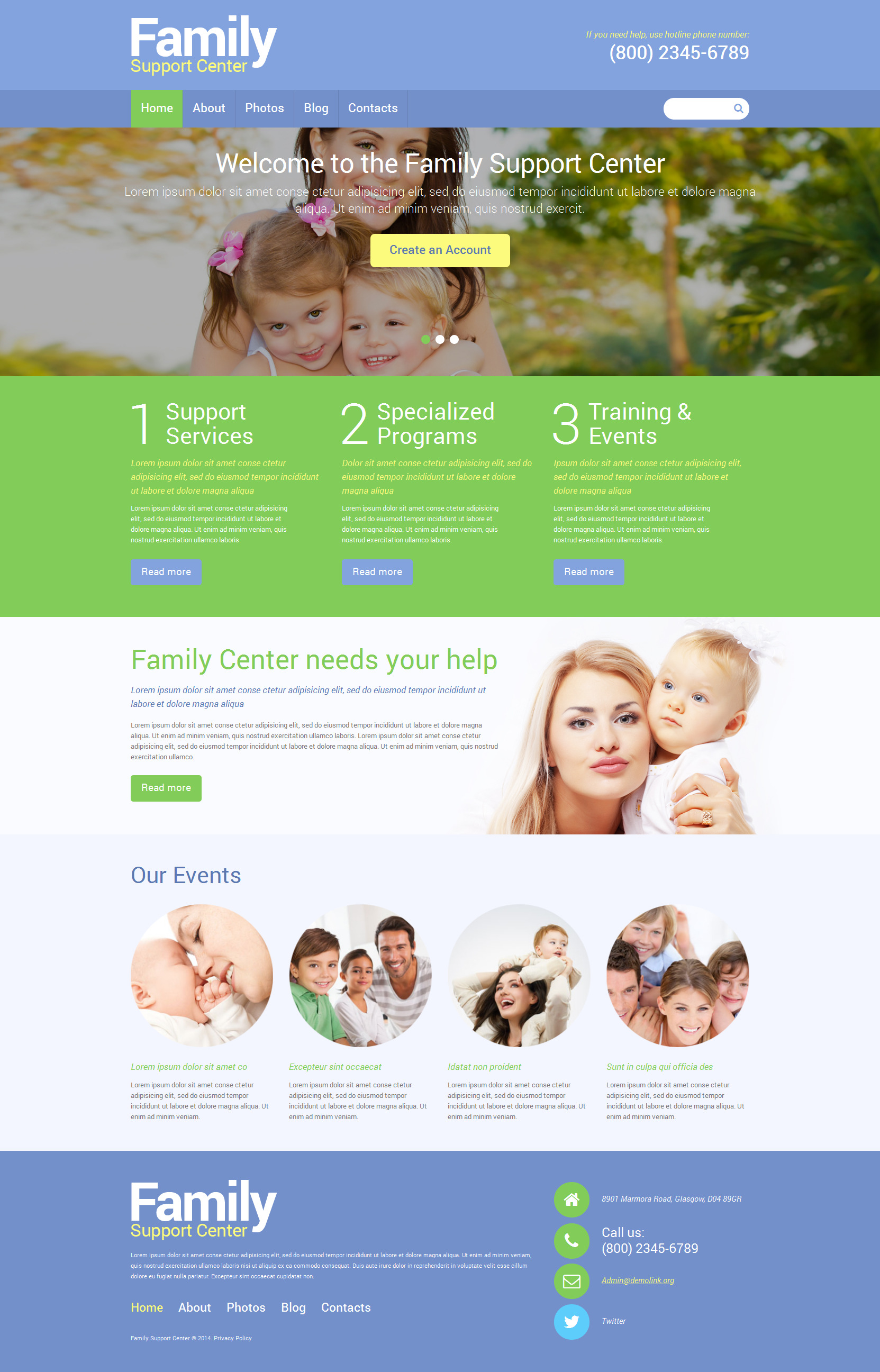 Family Center Responsive Joomla Template