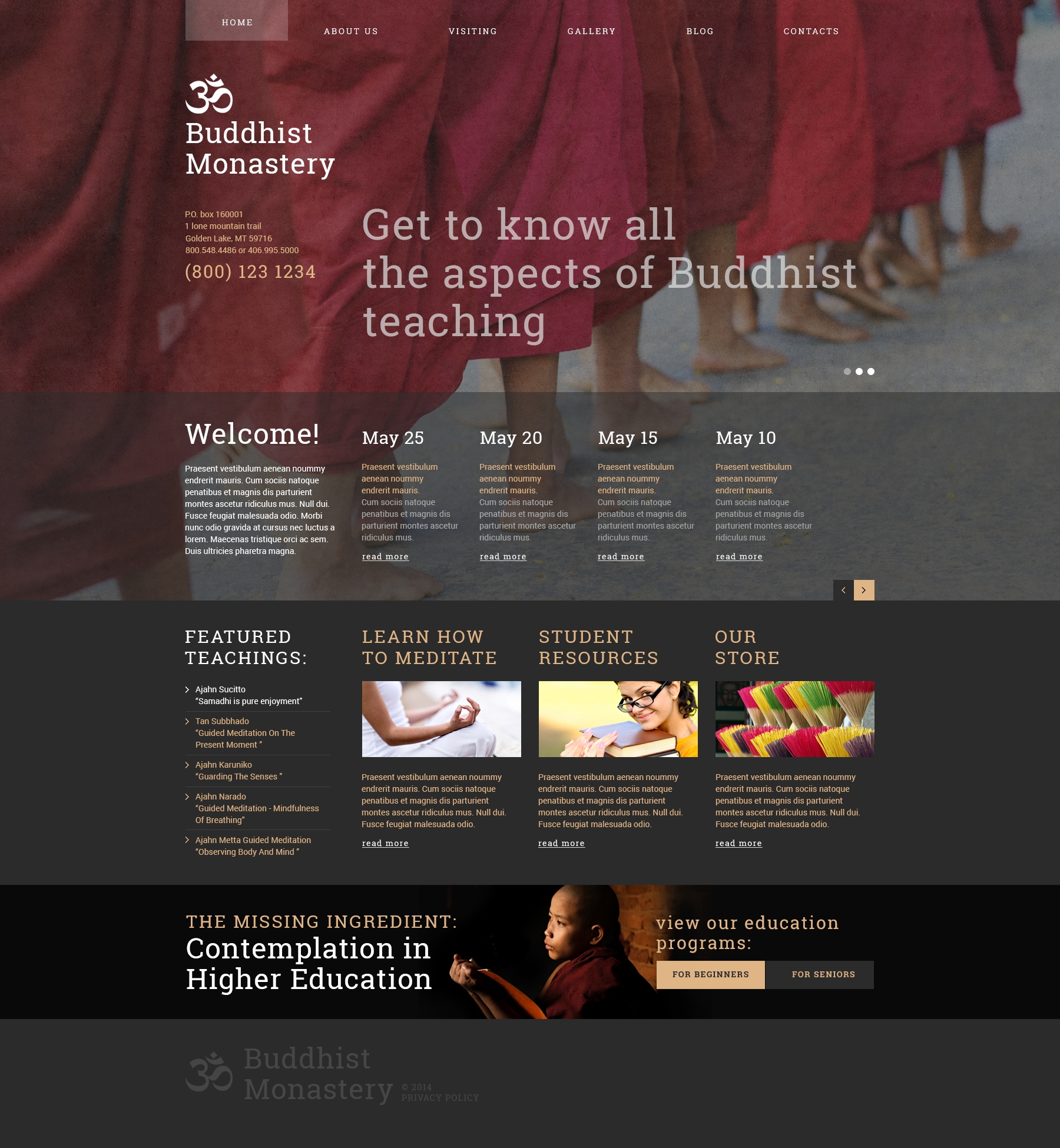 Buddhist Monastery Joomla Template