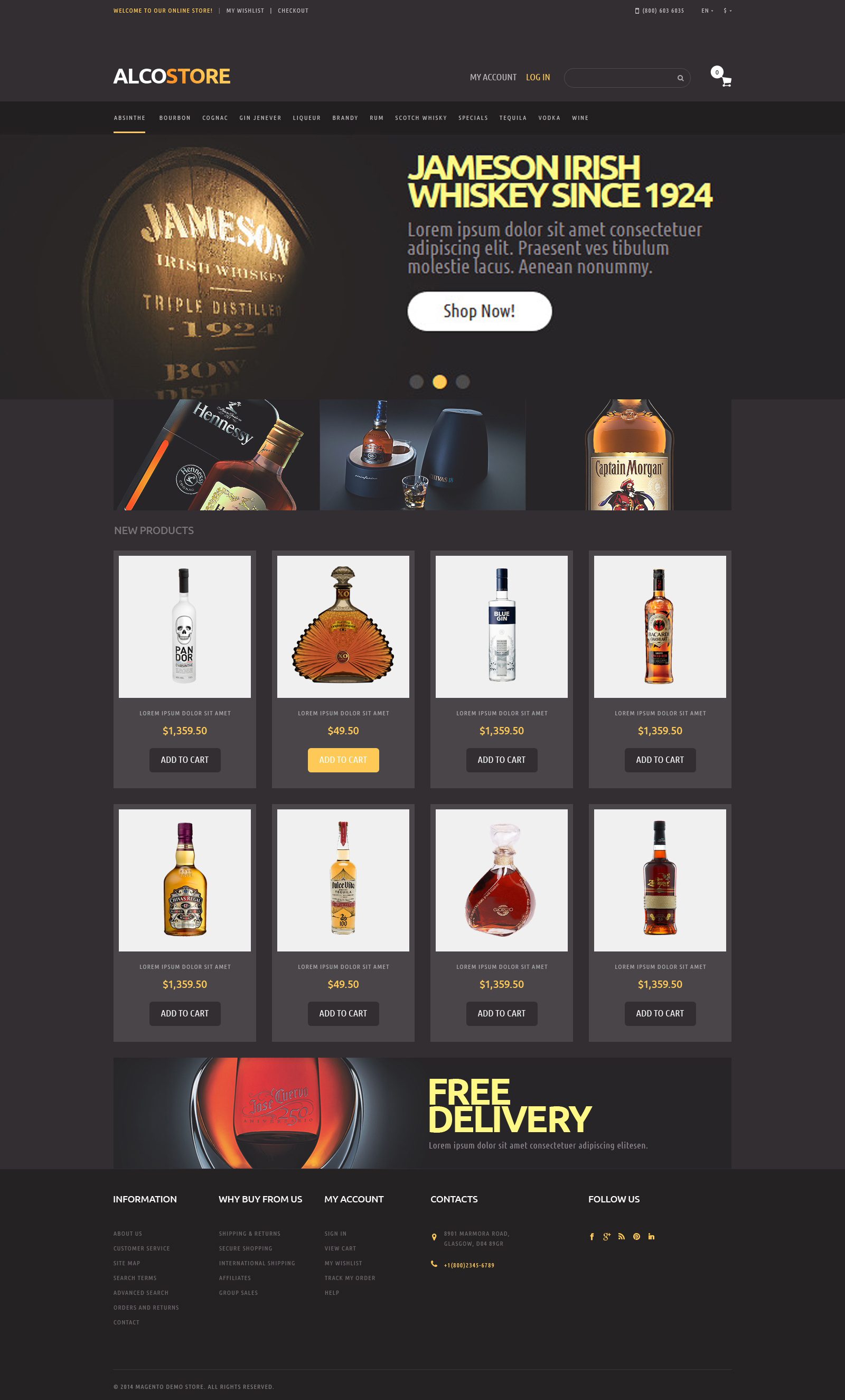 Alcoholic Beverages Magento Theme