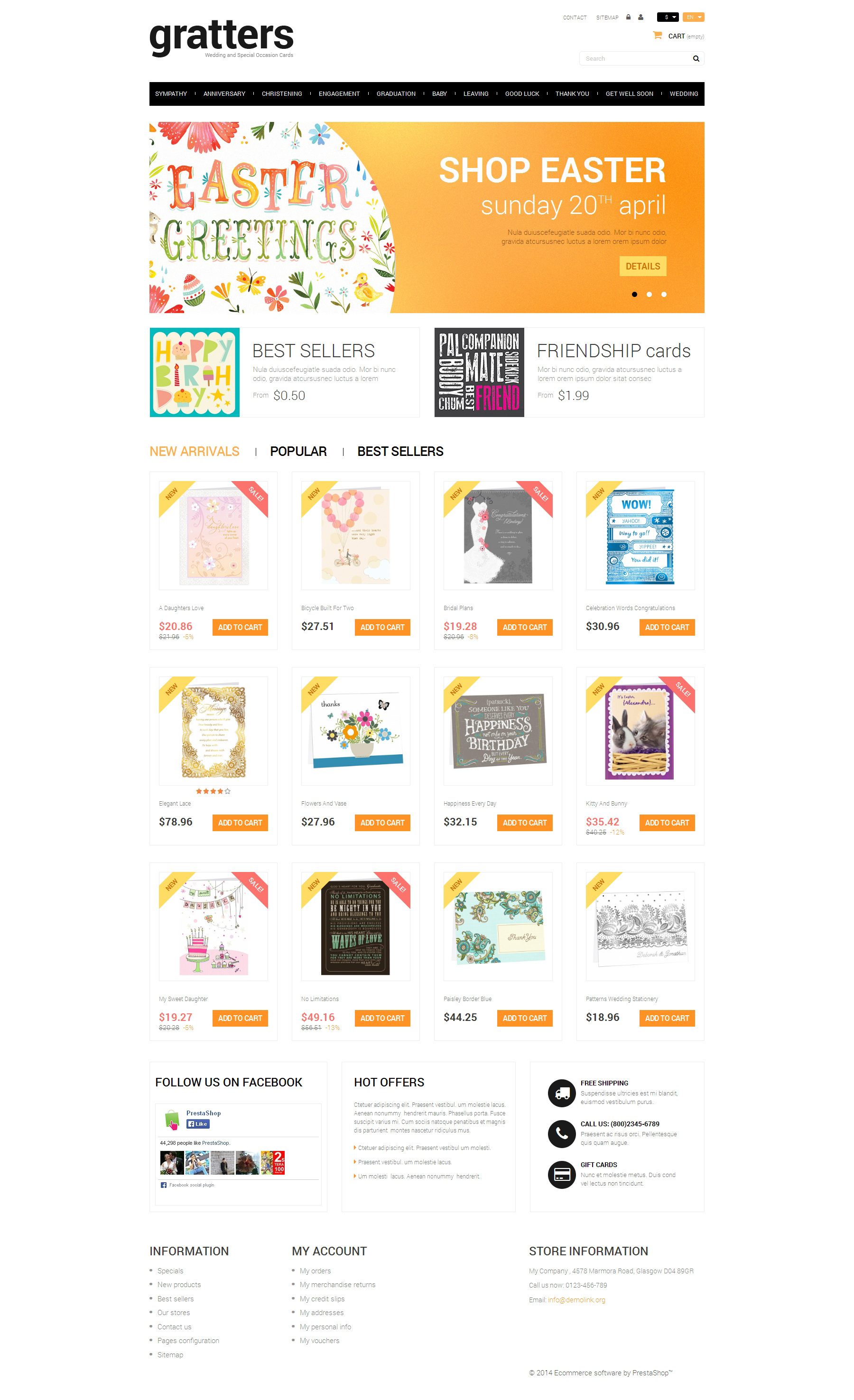 All Occasions Cards Store PrestaShop Theme