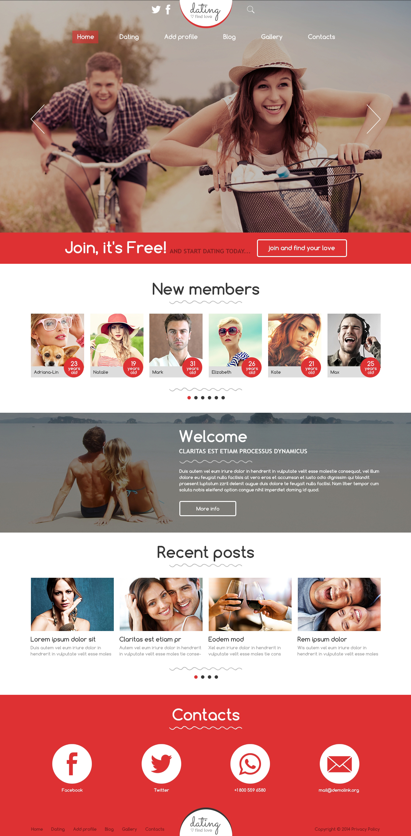 Dating Responsive Joomla Template