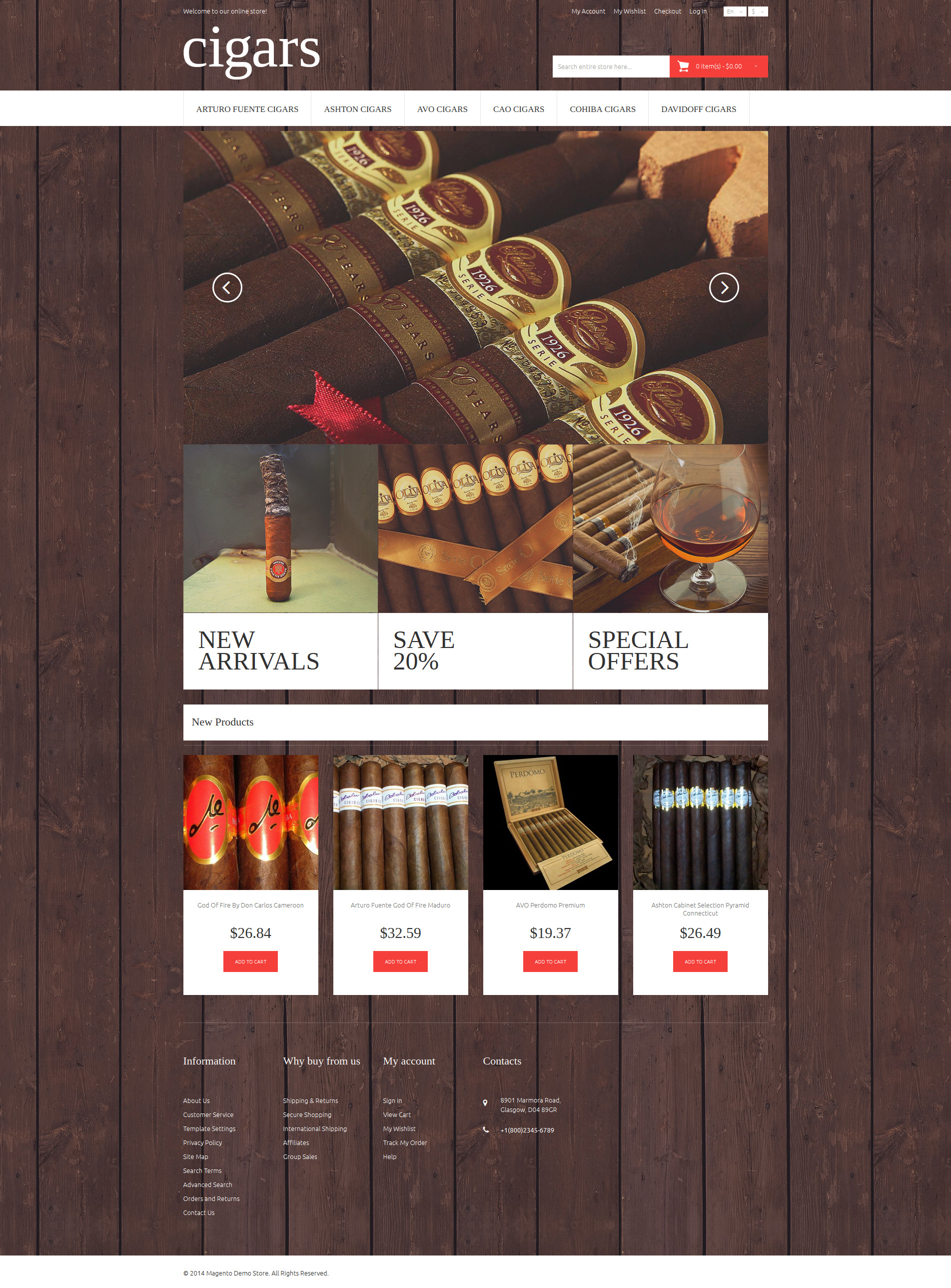 Cigar Flavor Magento Theme